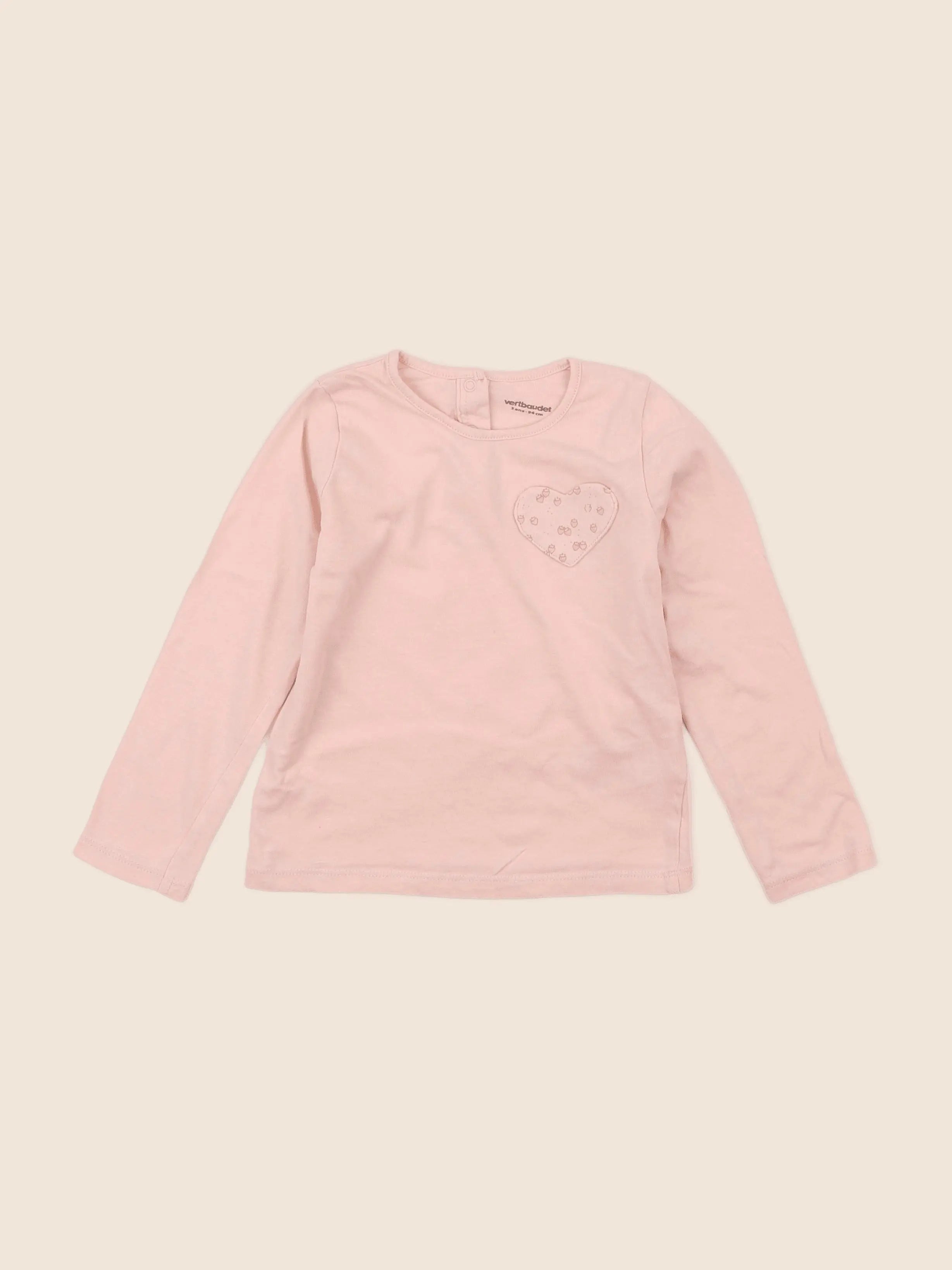 Vertbaudet - tee-shirt rose - 3 ans