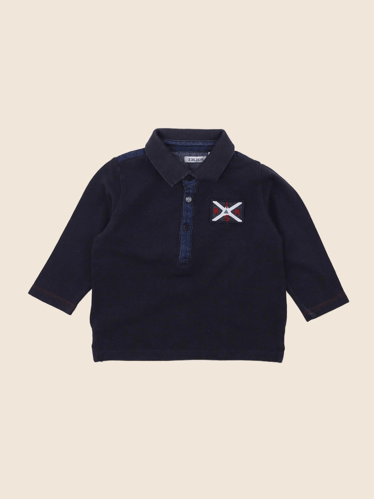IKKS - polo imprimé au dos bleu - 12 mois