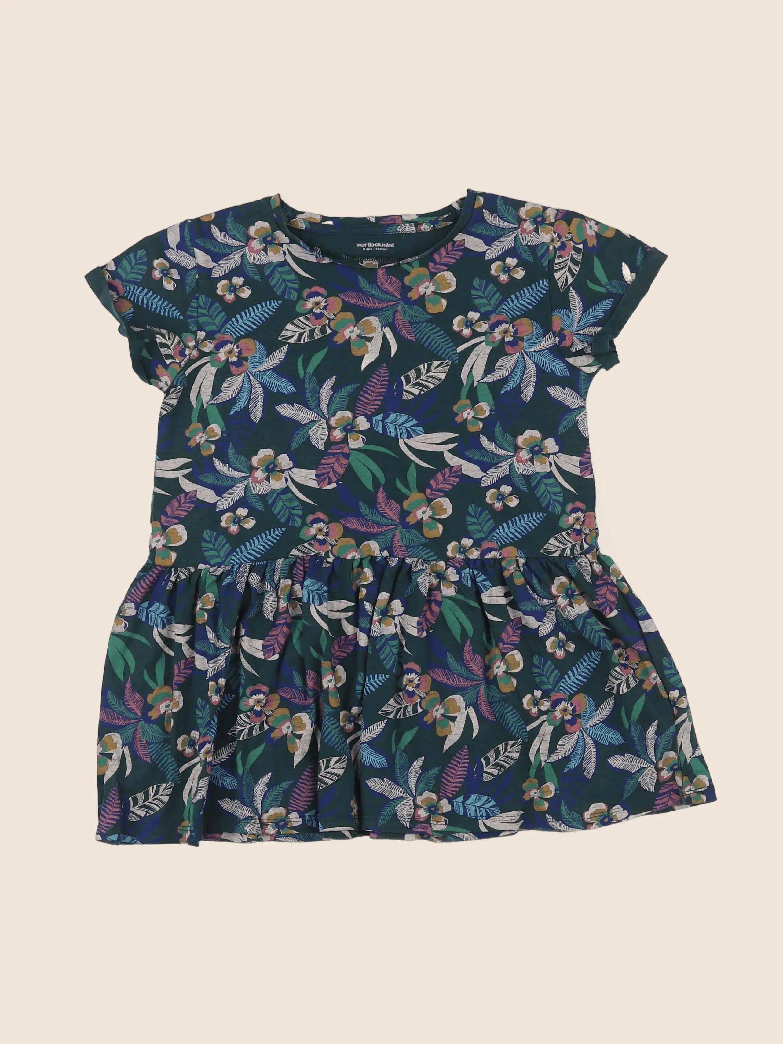 Vertbaudet - robe vert - 8 ans