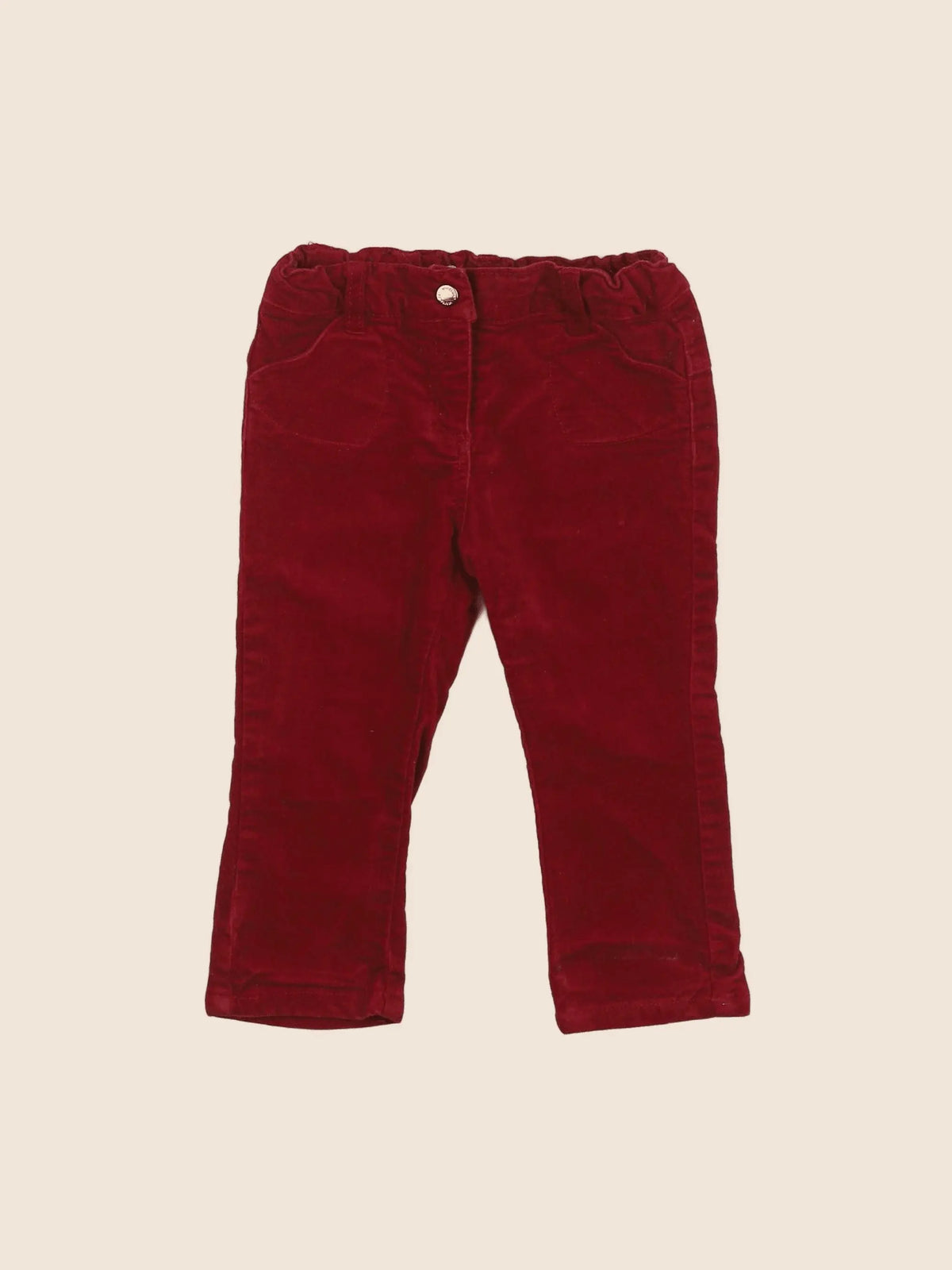 Vertbaudet - pantalon rouge - 12 mois