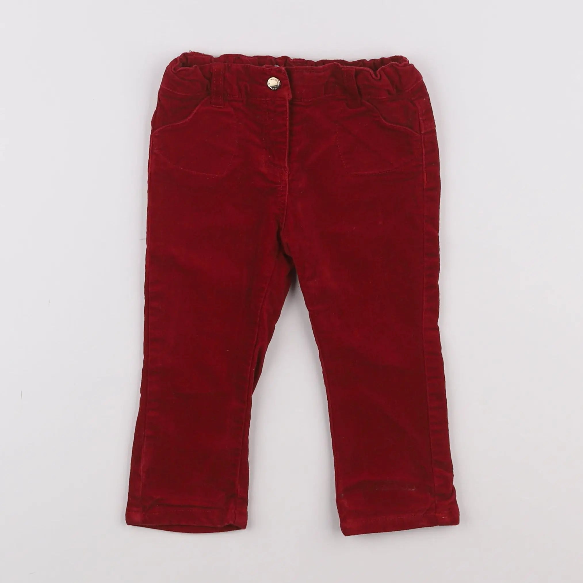 Vertbaudet - pantalon rouge - 12 mois
