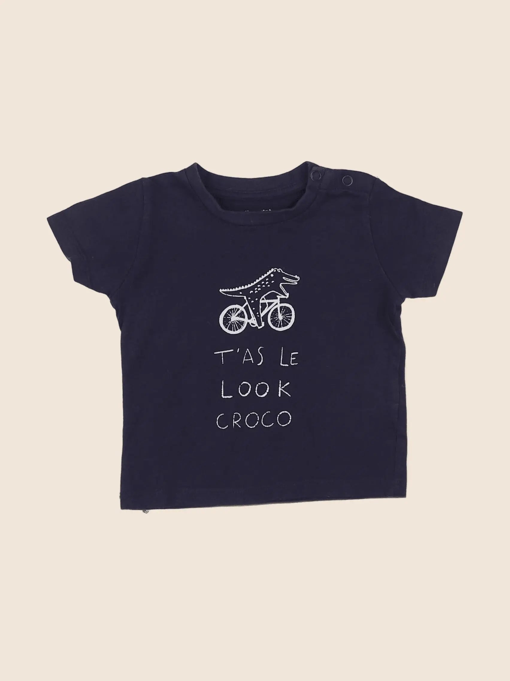 Vertbaudet - tee-shirt bleu - 6 mois