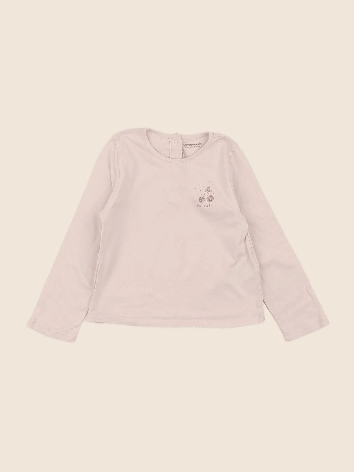 Vertbaudet - tee-shirt beige - 2 ans