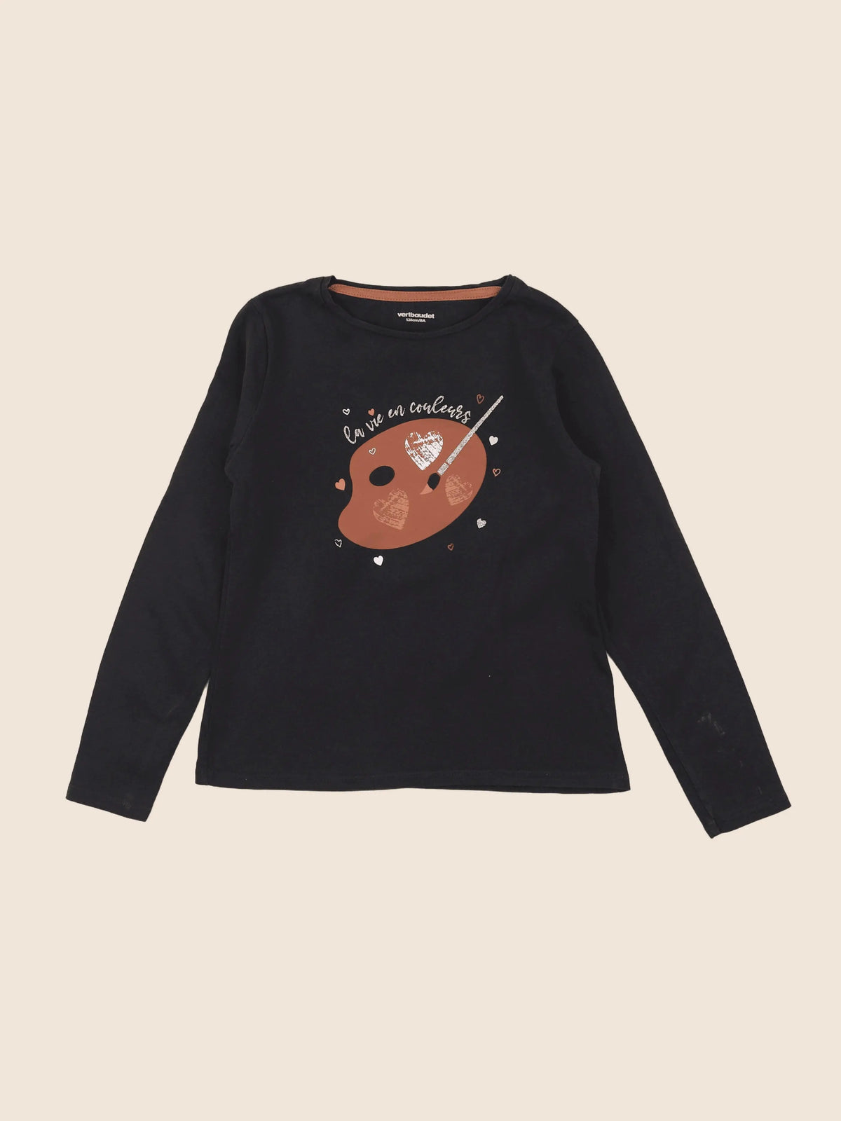 Vertbaudet - tee-shirt noir - 8 ans