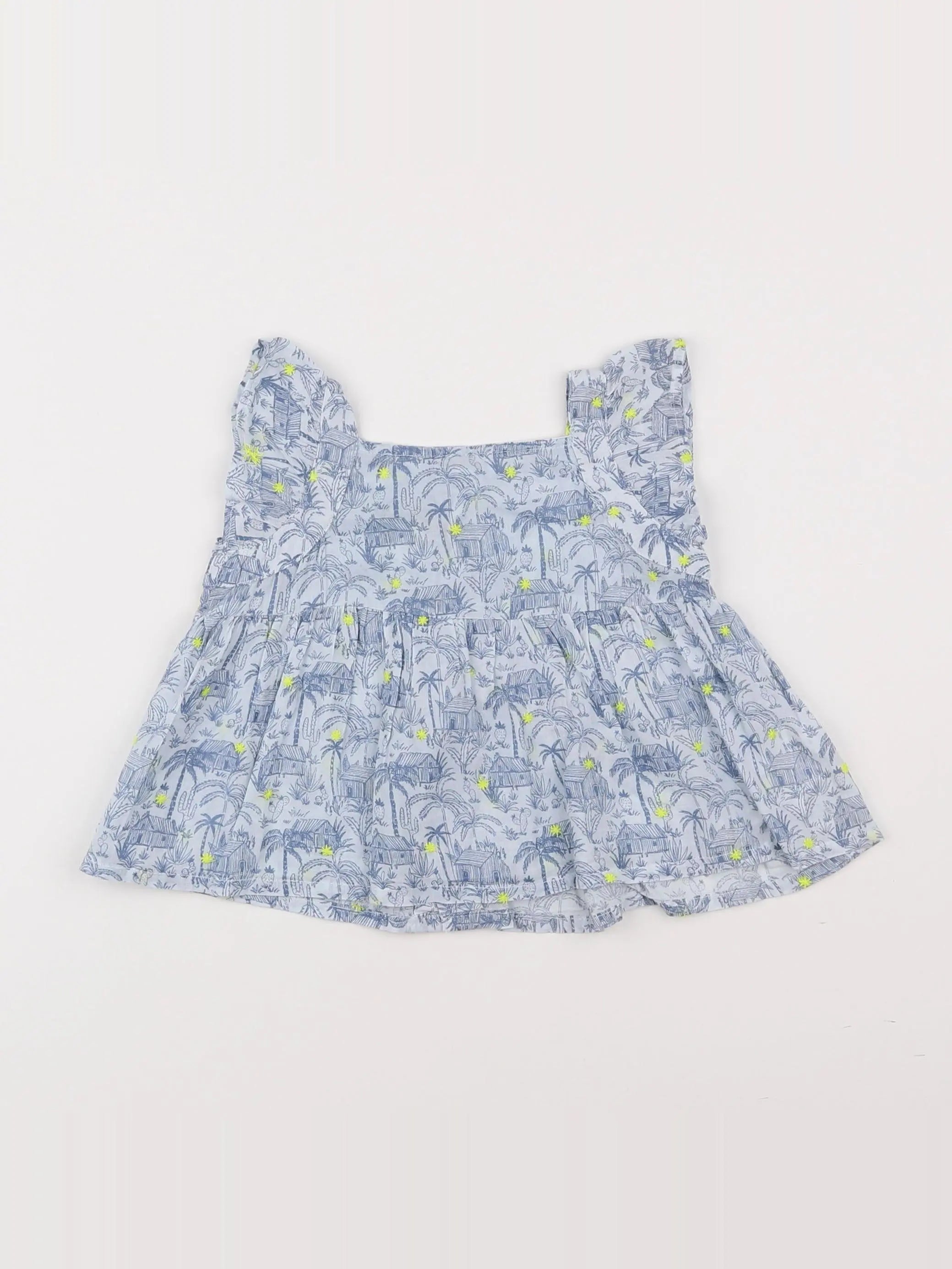 Boutchou - blouse bleu - 9 mois