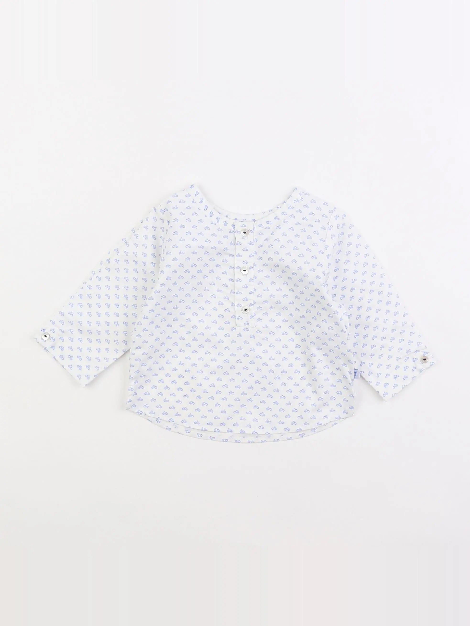 Jacadi - chemise bleu, blanc - 6 mois