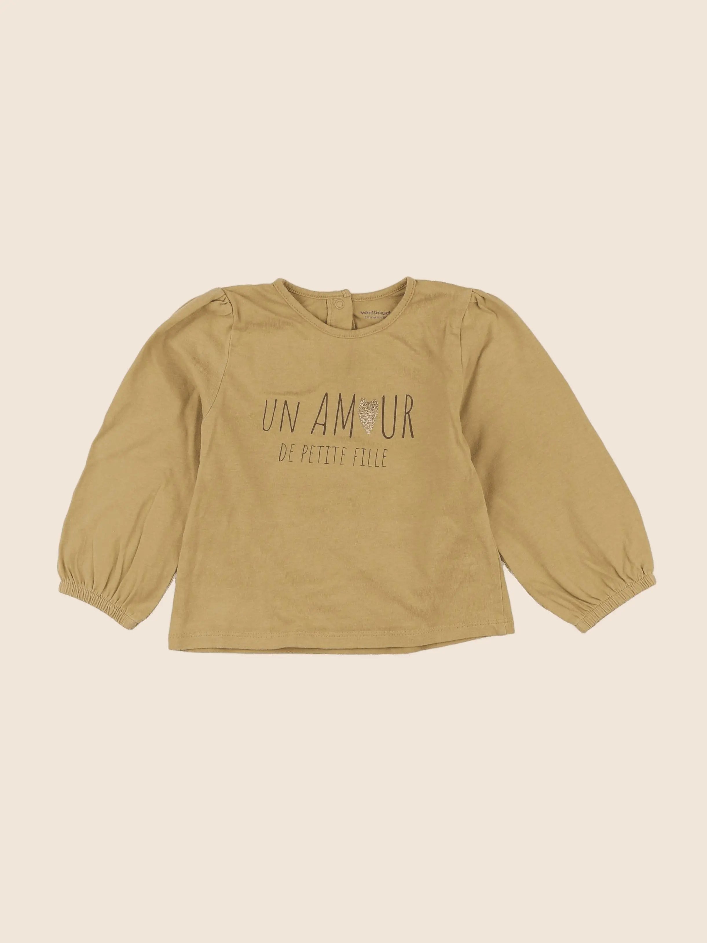 Vertbaudet - tee-shirt jaune - 2 ans
