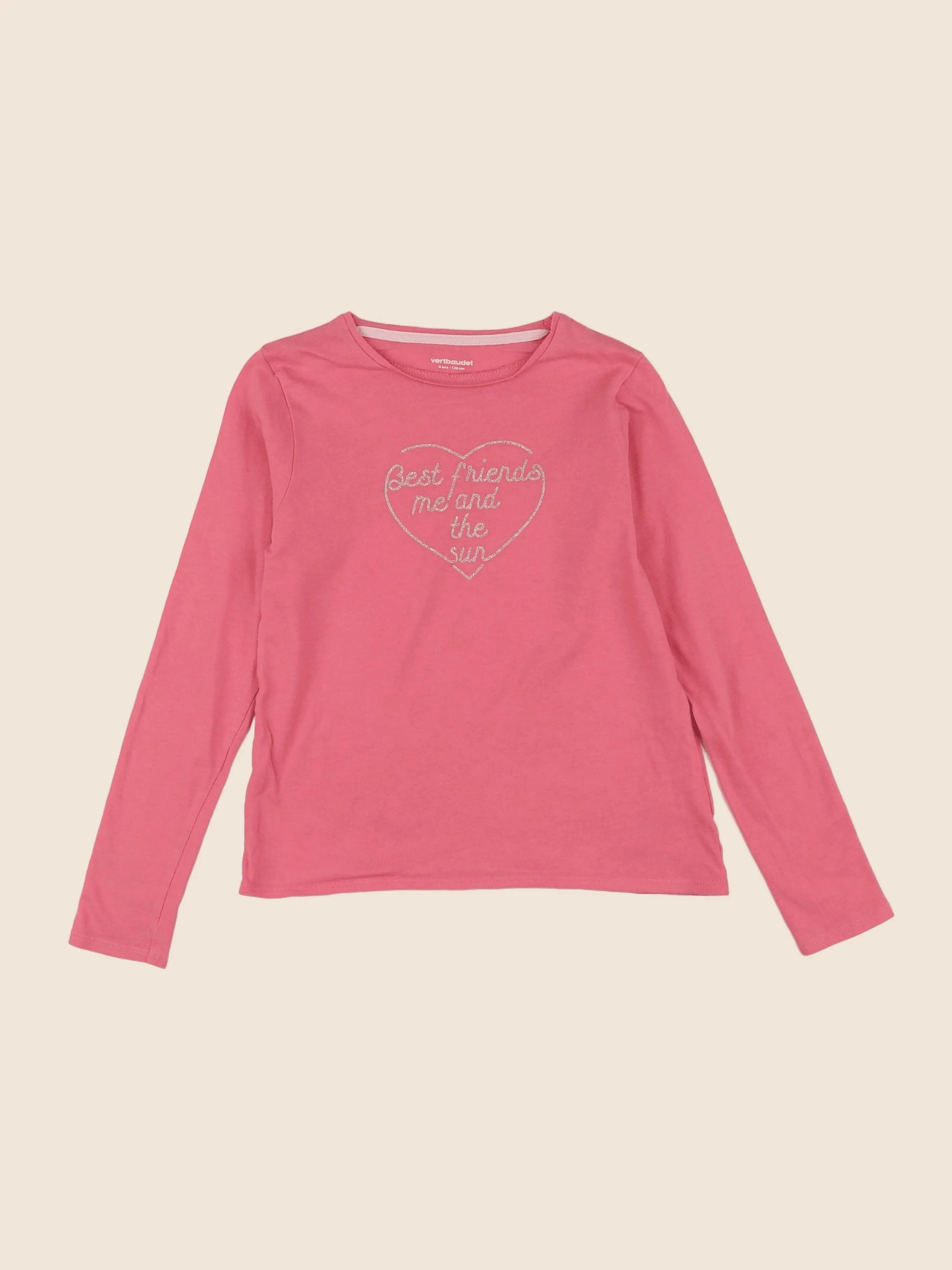 Vertbaudet - tee-shirt rose - 8 ans