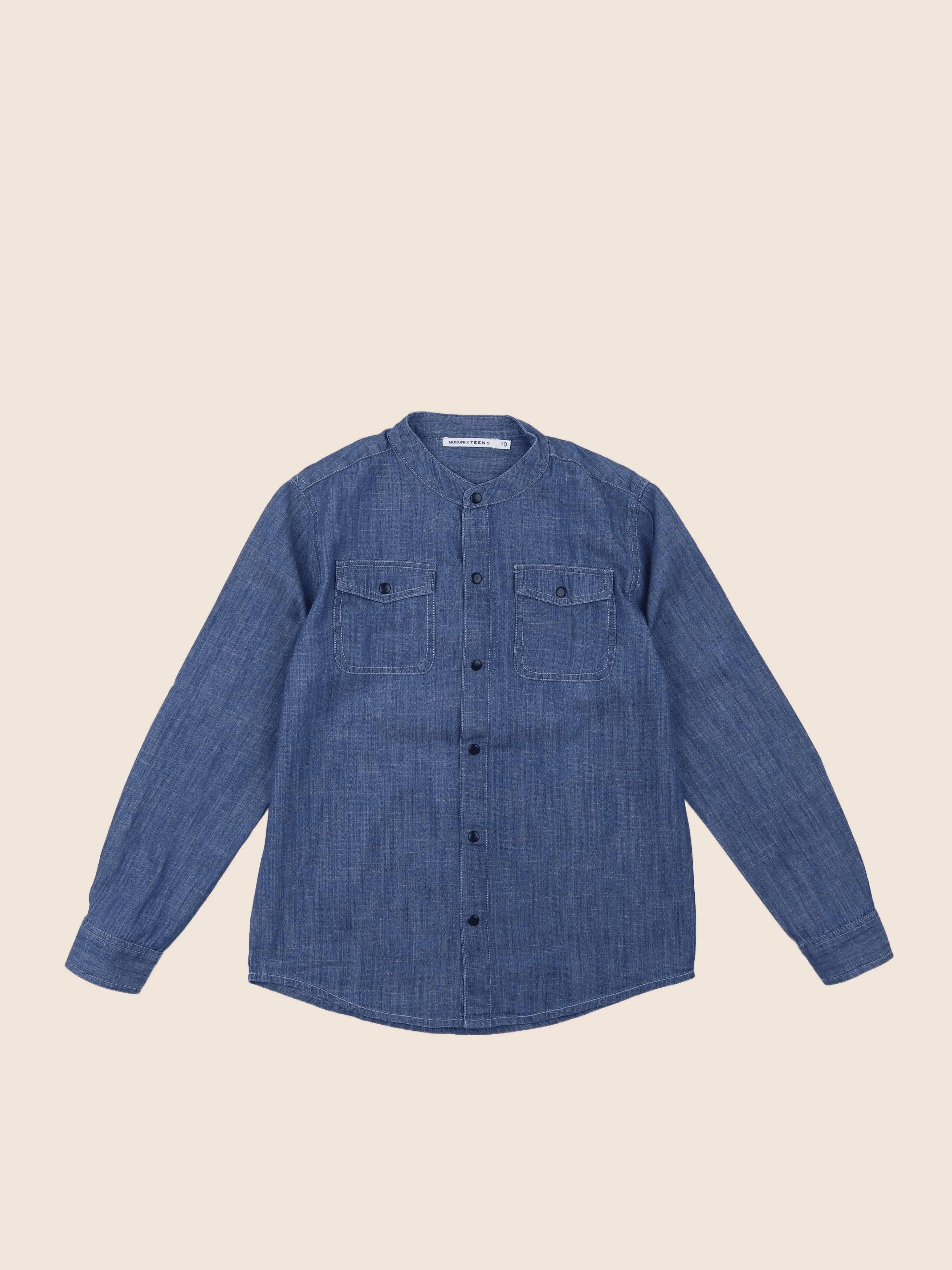 Monoprix - chemise bleu - 10 ans