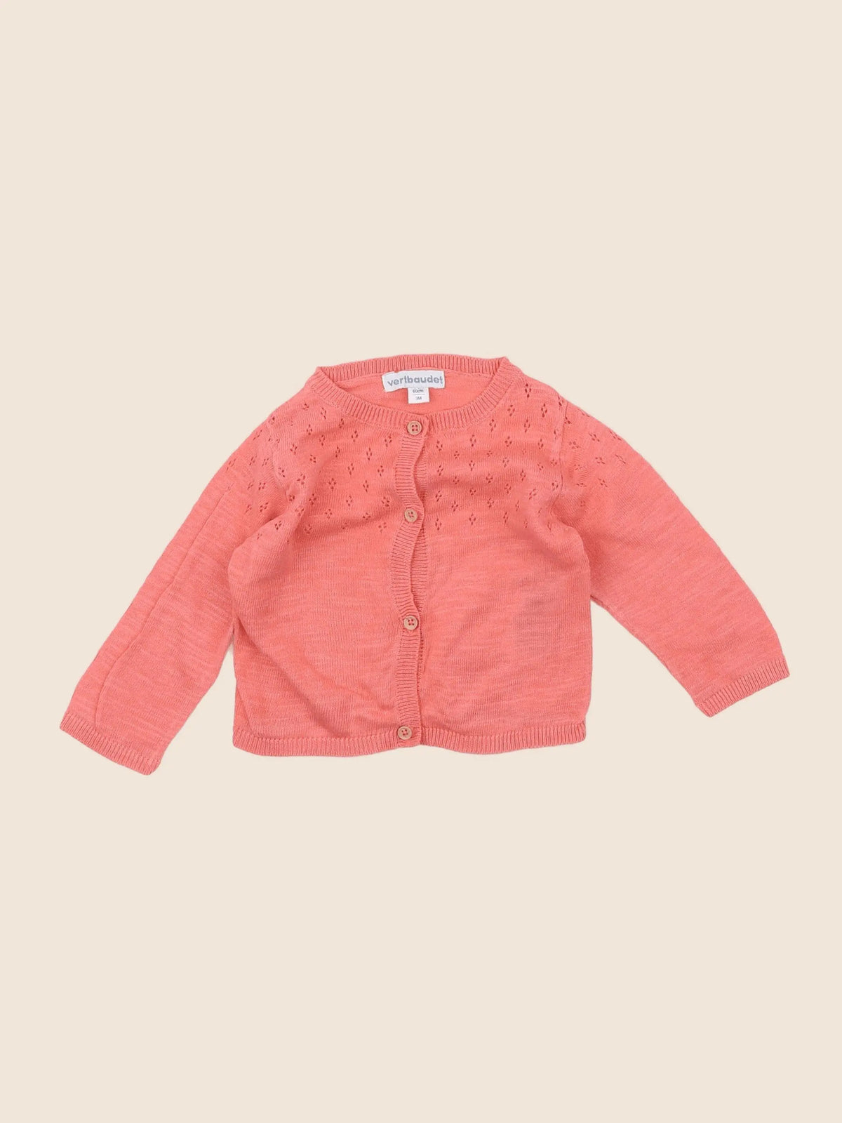 Vertbaudet - gilet rose - 3 mois