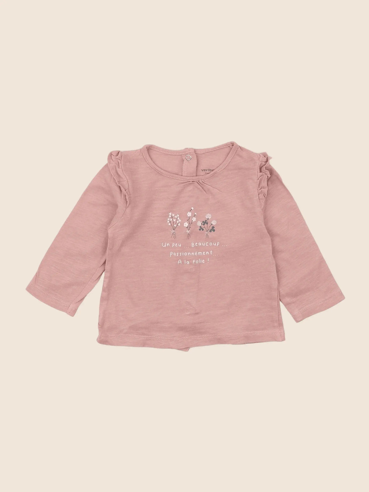 Vertbaudet - tee-shirt rose - 6 mois