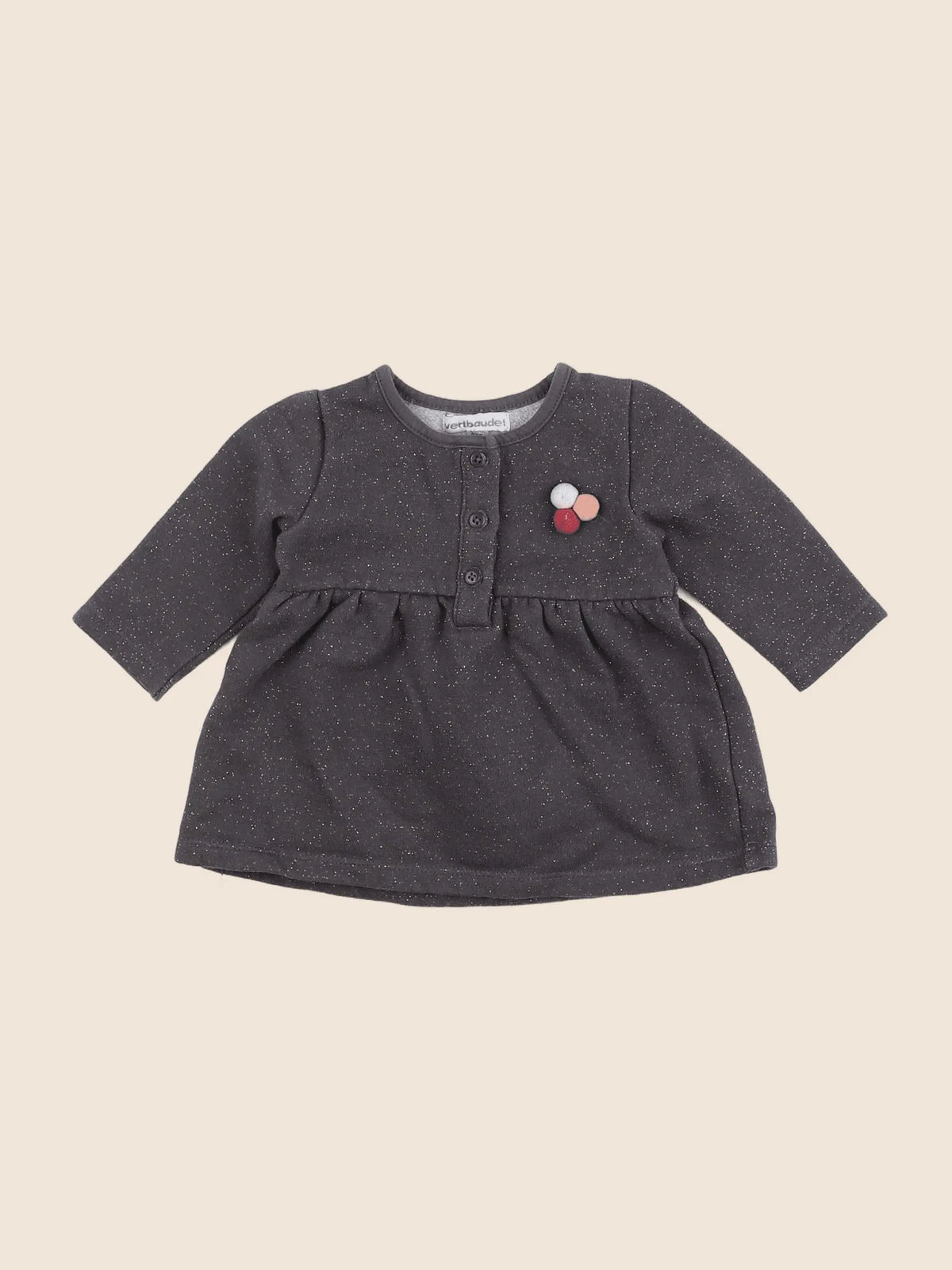 Vertbaudet - robe gris, argent - 3 mois