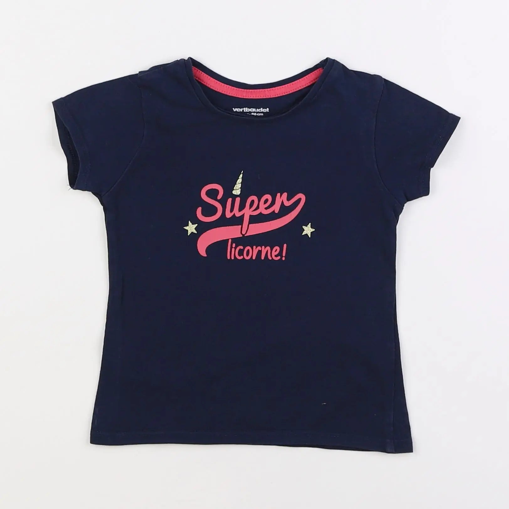 Vertbaudet - tee-shirt bleu - 2 ans
