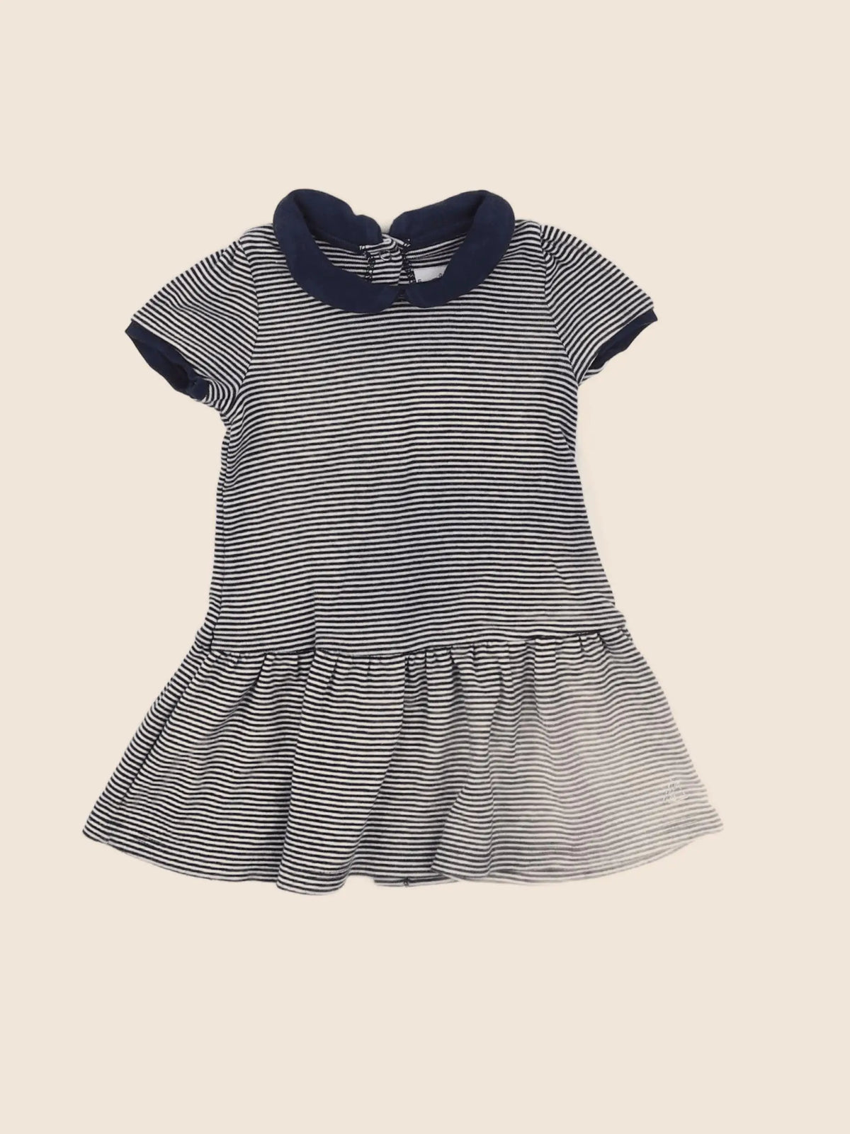 Petit Bateau - robe bleu - 6 mois