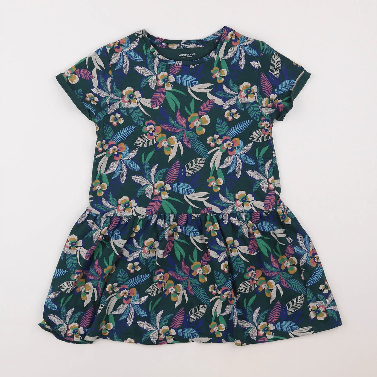 Vertbaudet - robe vert - 8 ans