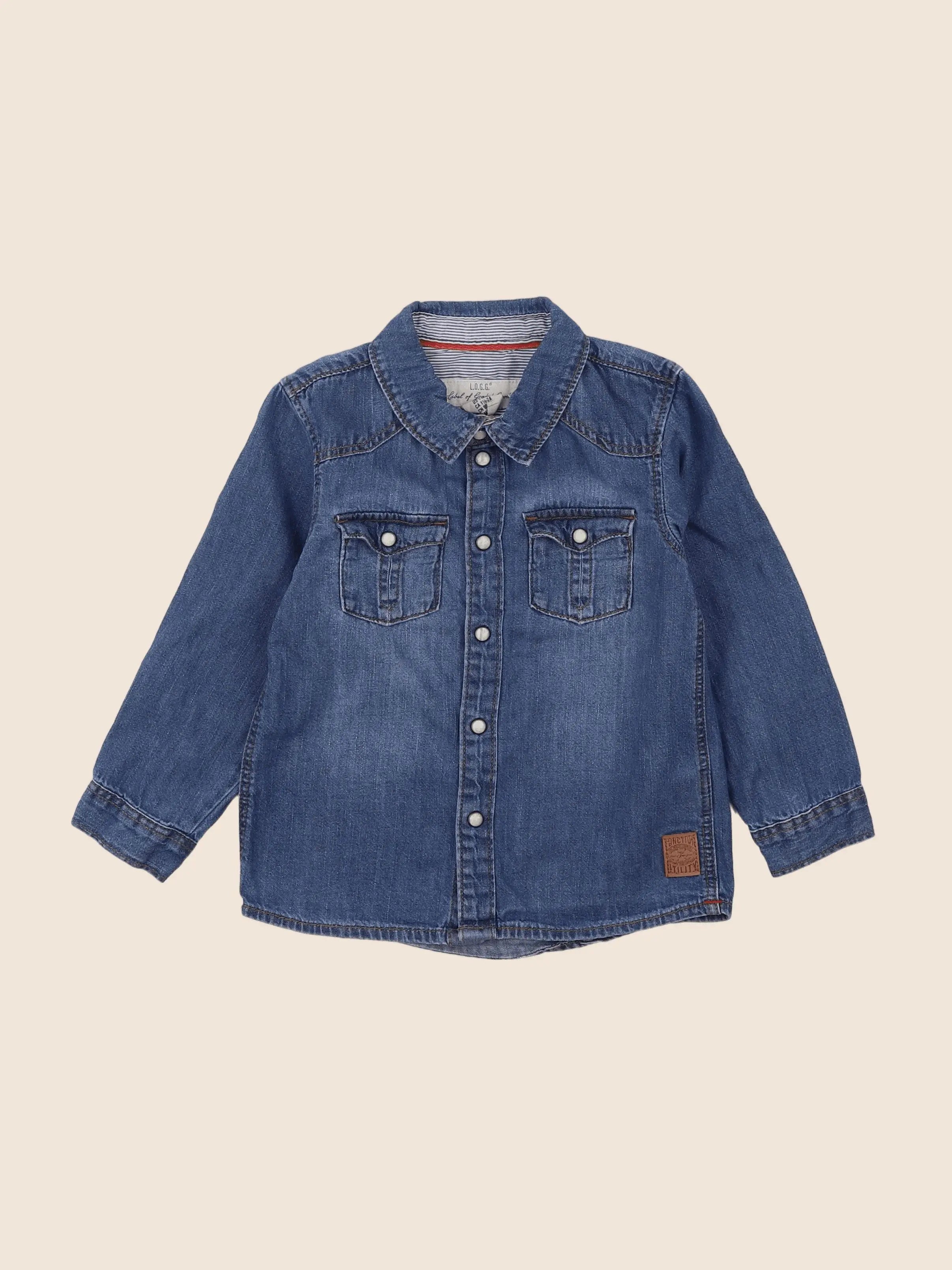 H&M - chemise bleu - 18 mois à 2 ans
