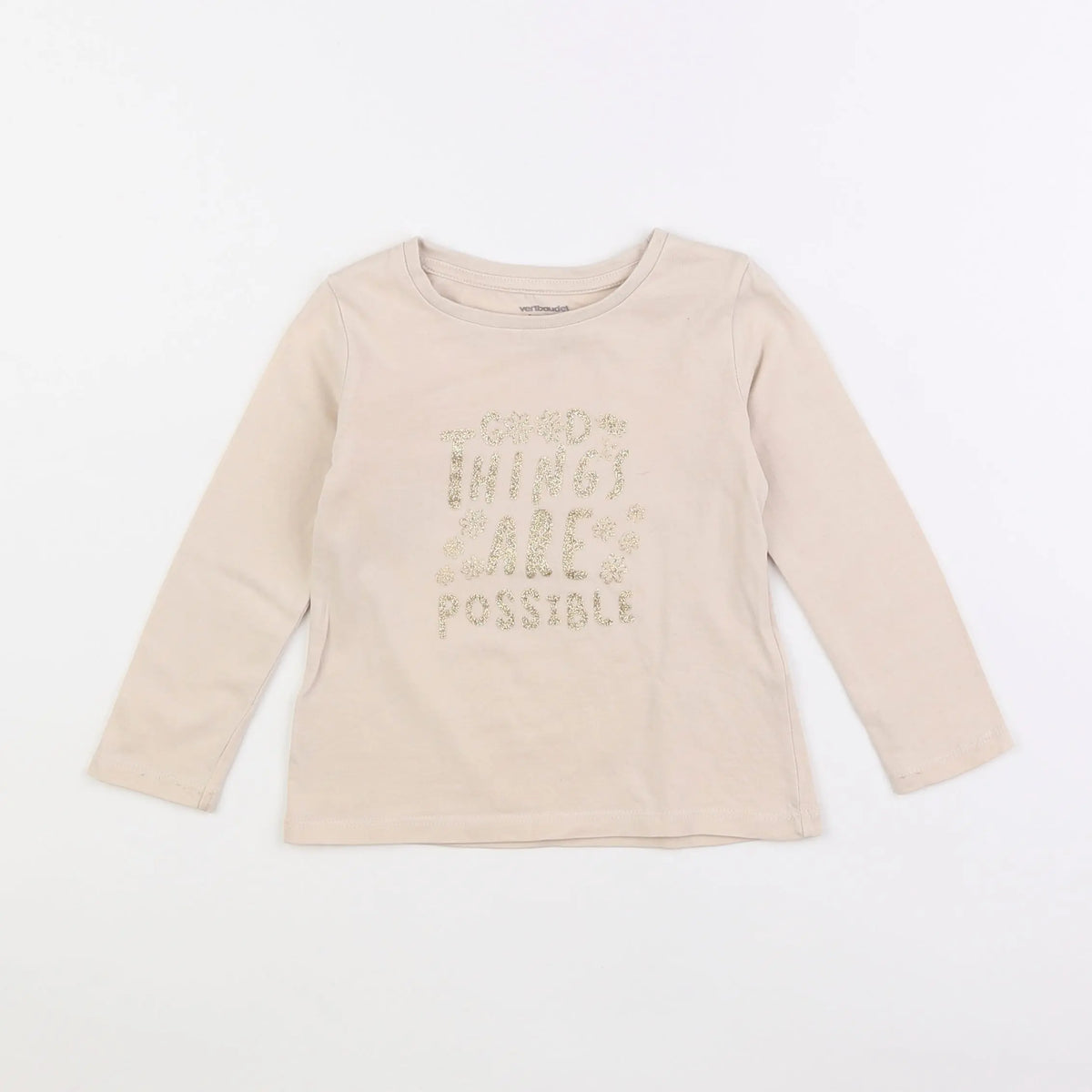 Vertbaudet - tee-shirt beige - 2 ans