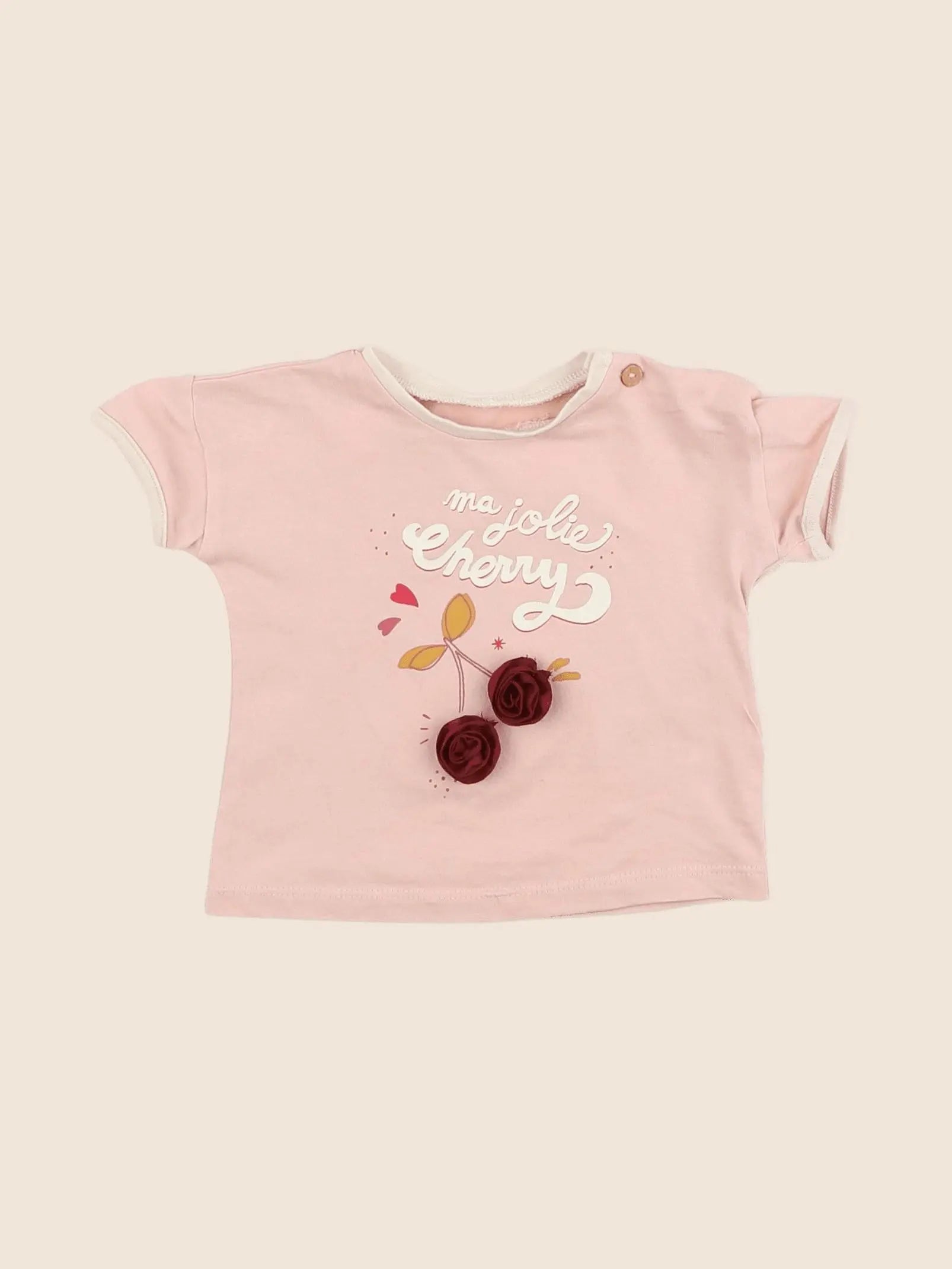 Vertbaudet - tee-shirt rose - 3 mois