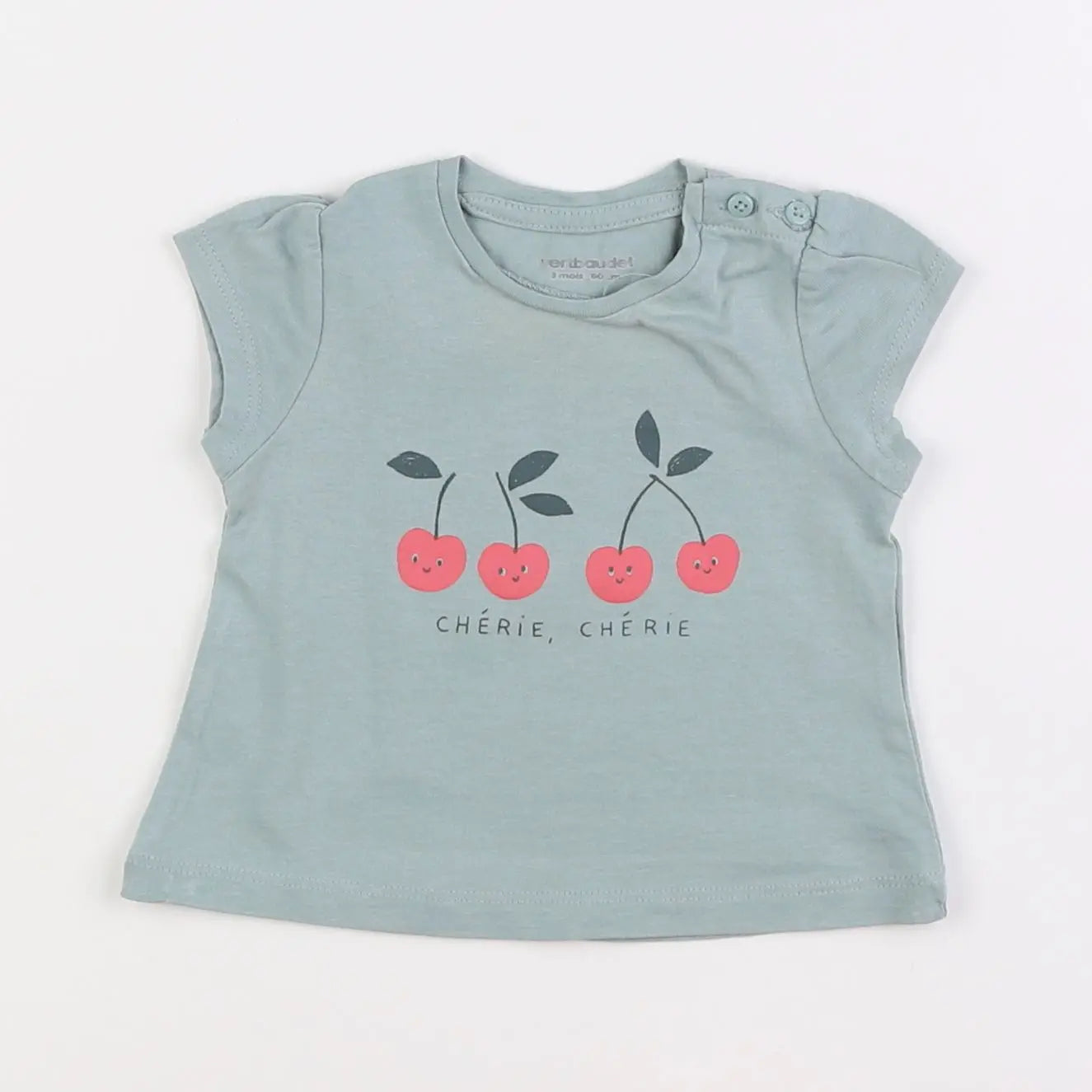 Vertbaudet - tee-shirt vert - 3 mois