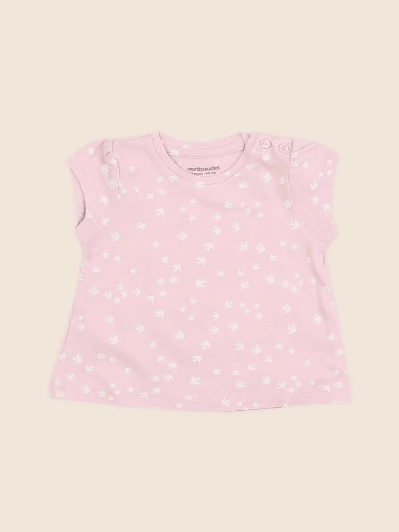 Vertbaudet - tee-shirt rose - 3 mois