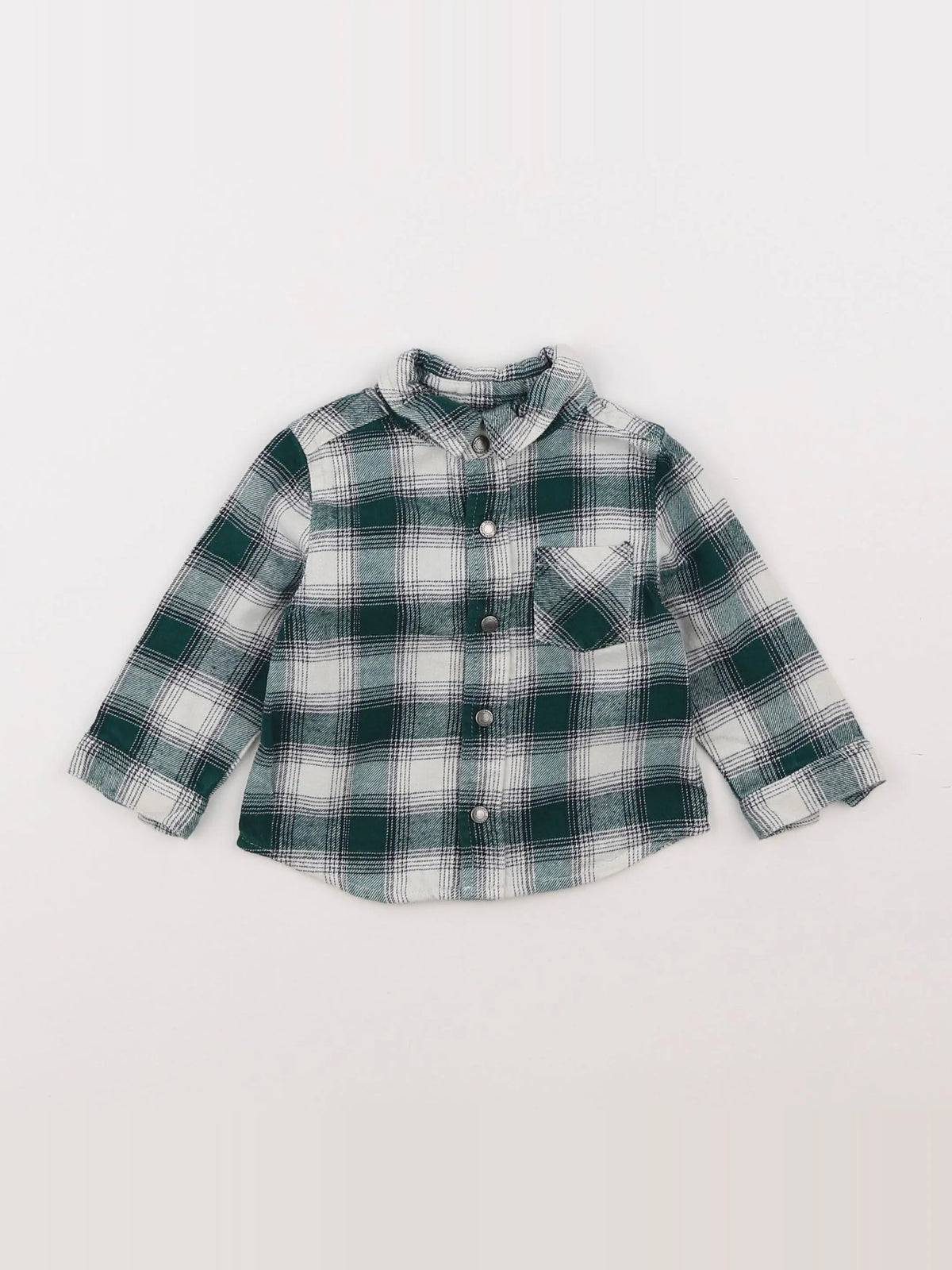 Vertbaudet - chemise vert - 9 mois
