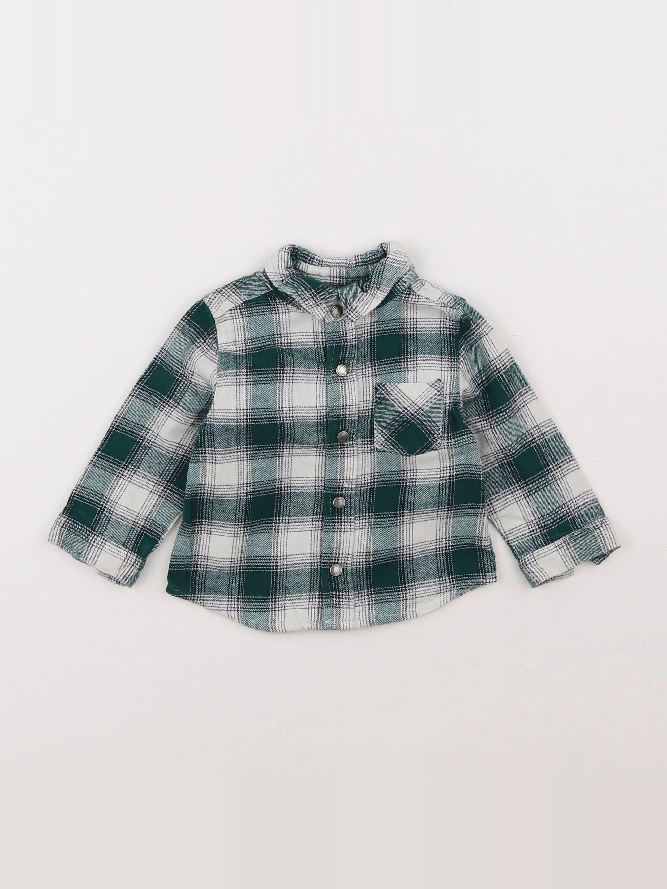 Vertbaudet - chemise vert - 9 mois