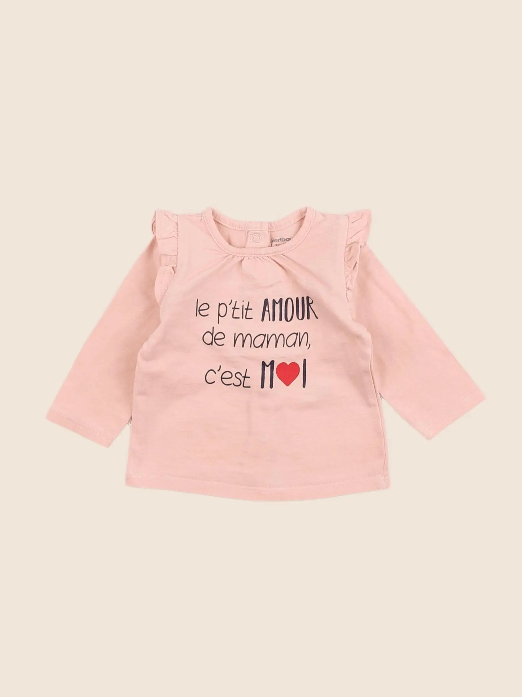 Vertbaudet - tee-shirt rose - 3 mois