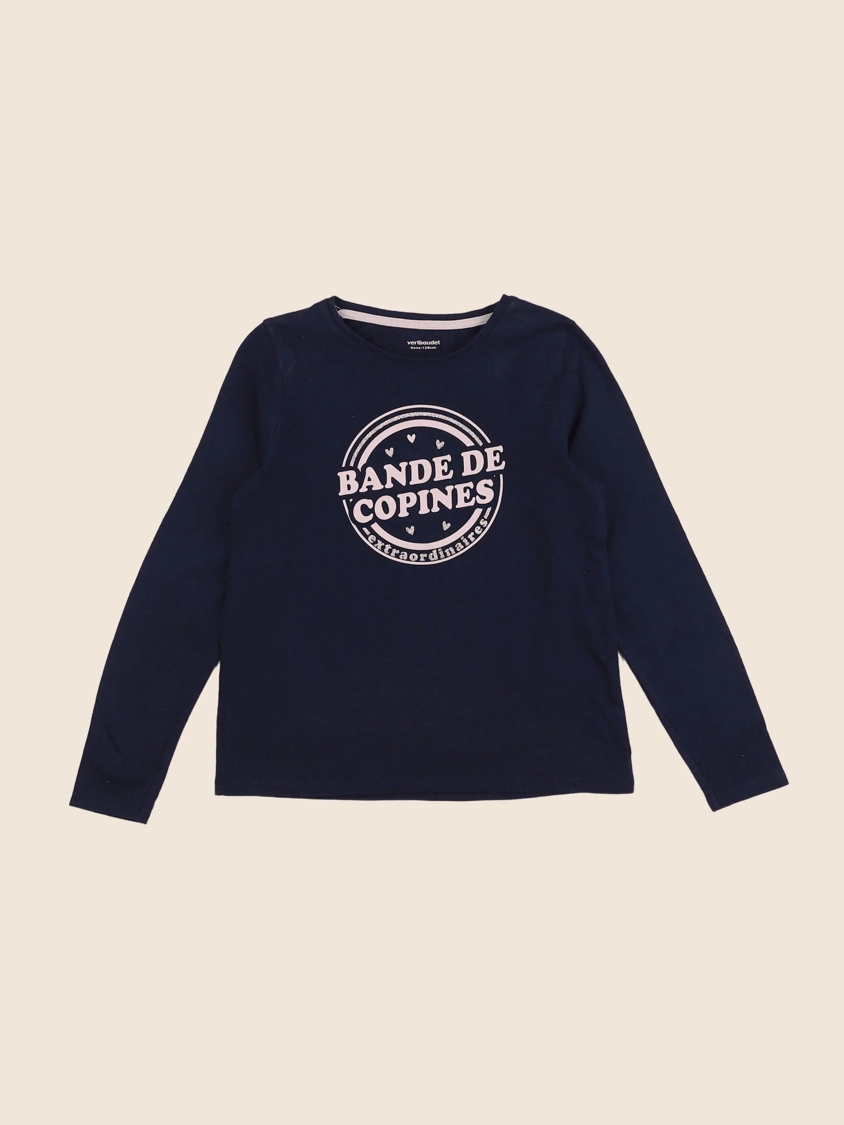 Vertbaudet - tee-shirt bleu - 8 ans