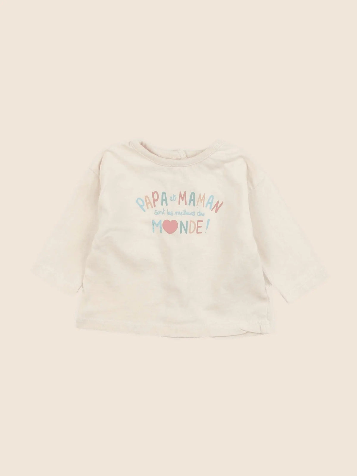 Vertbaudet - tee-shirt beige - 3 mois
