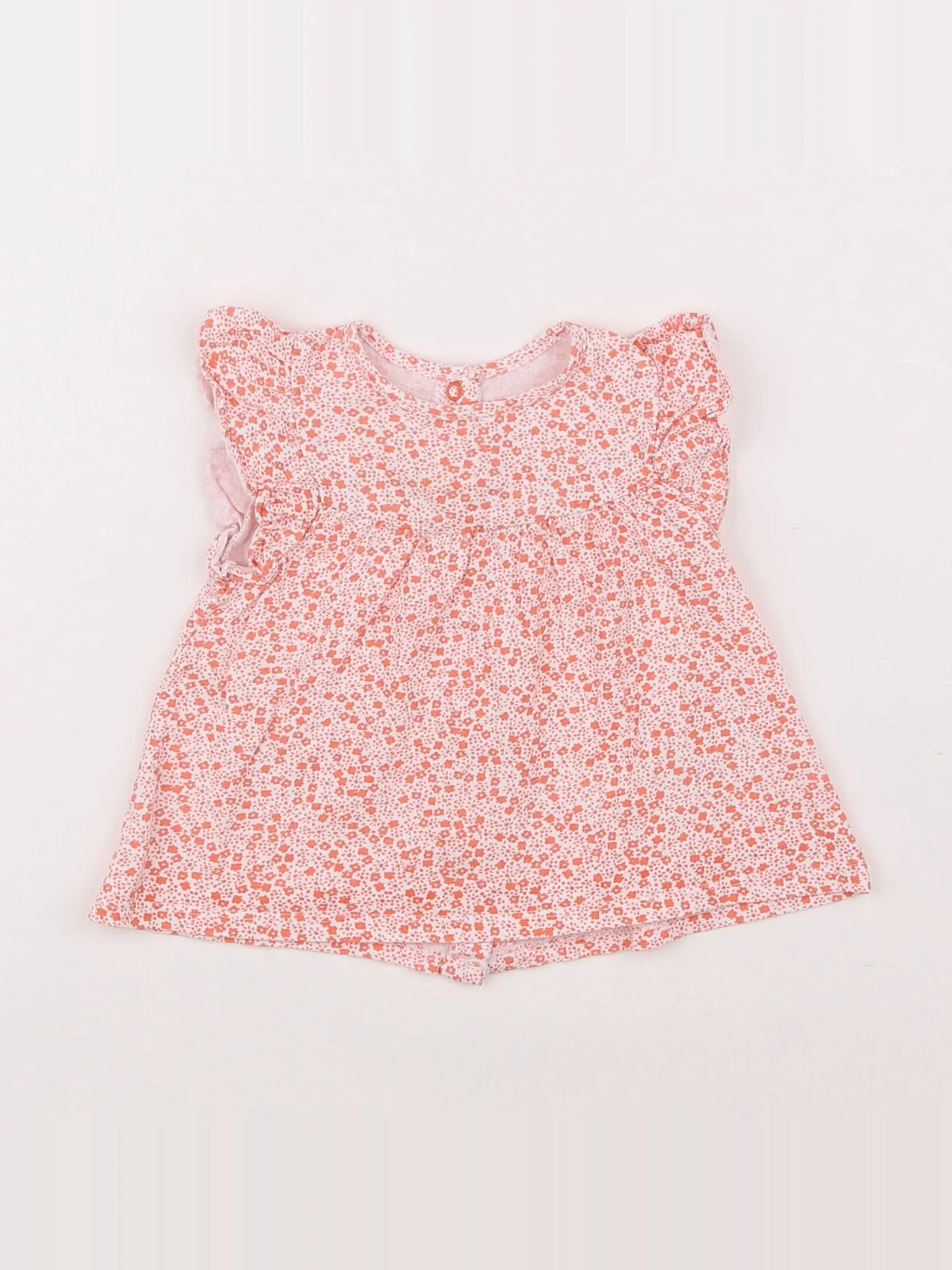 Vertbaudet - tee-shirt blanc, rose - 9 mois