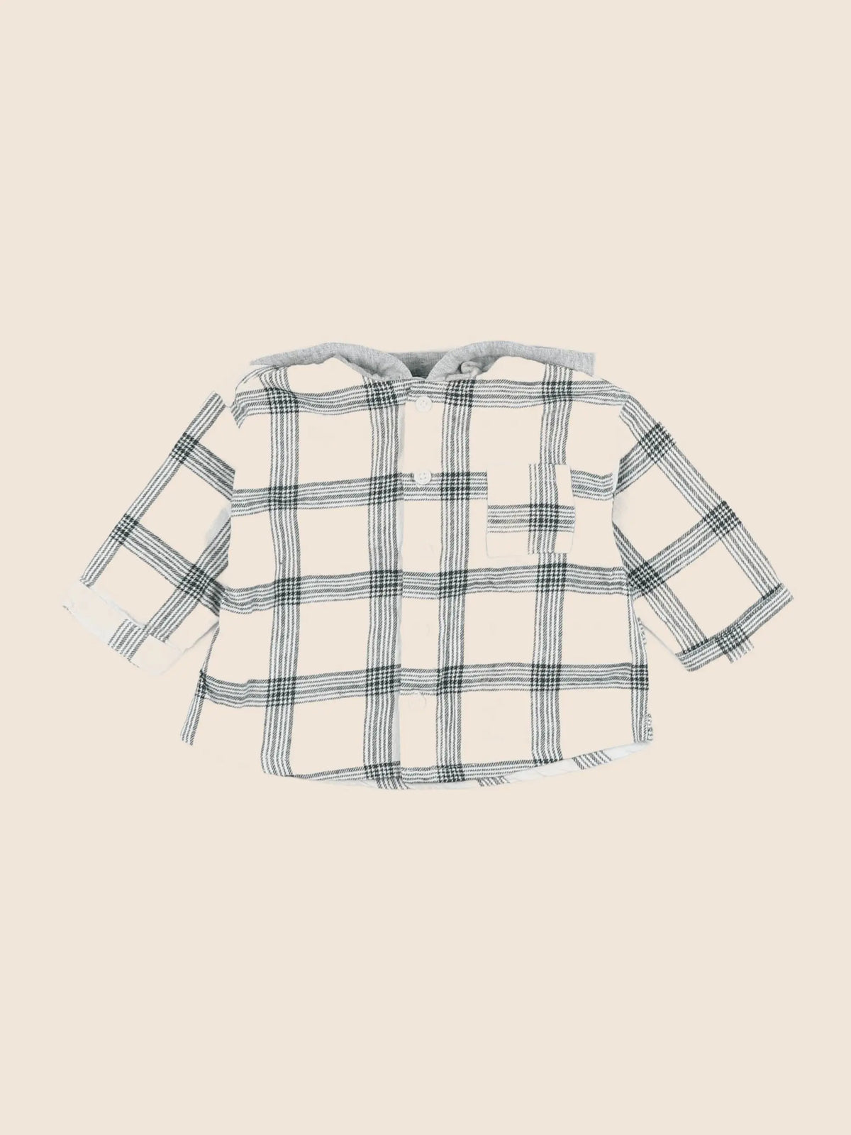 Vertbaudet - chemise beige, vert - 6 mois