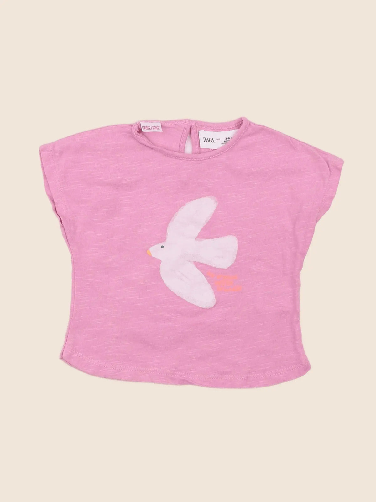 Zara - tee-shirt rose - 3/6 mois