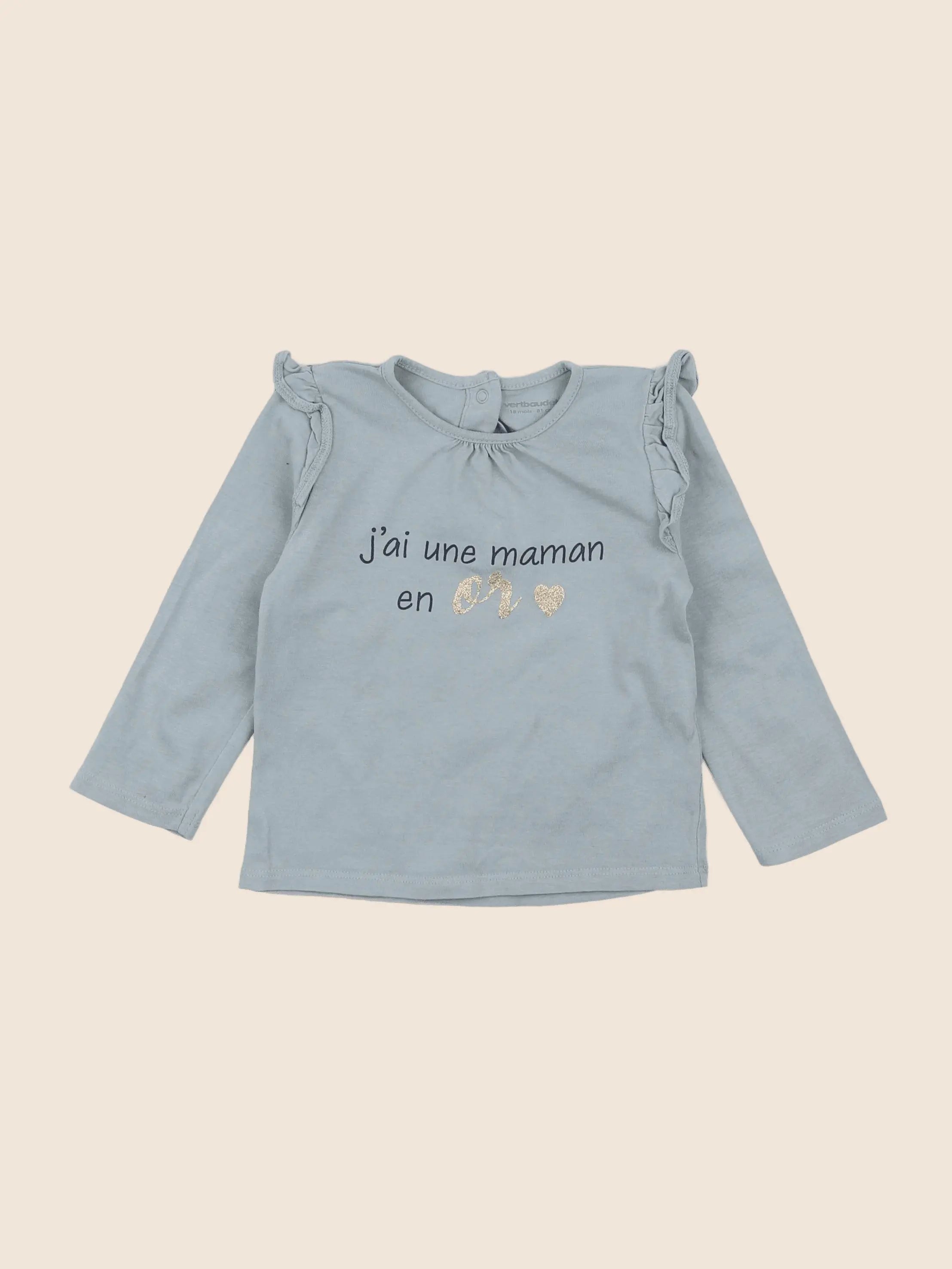 Vertbaudet - tee-shirt bleu - 18 mois