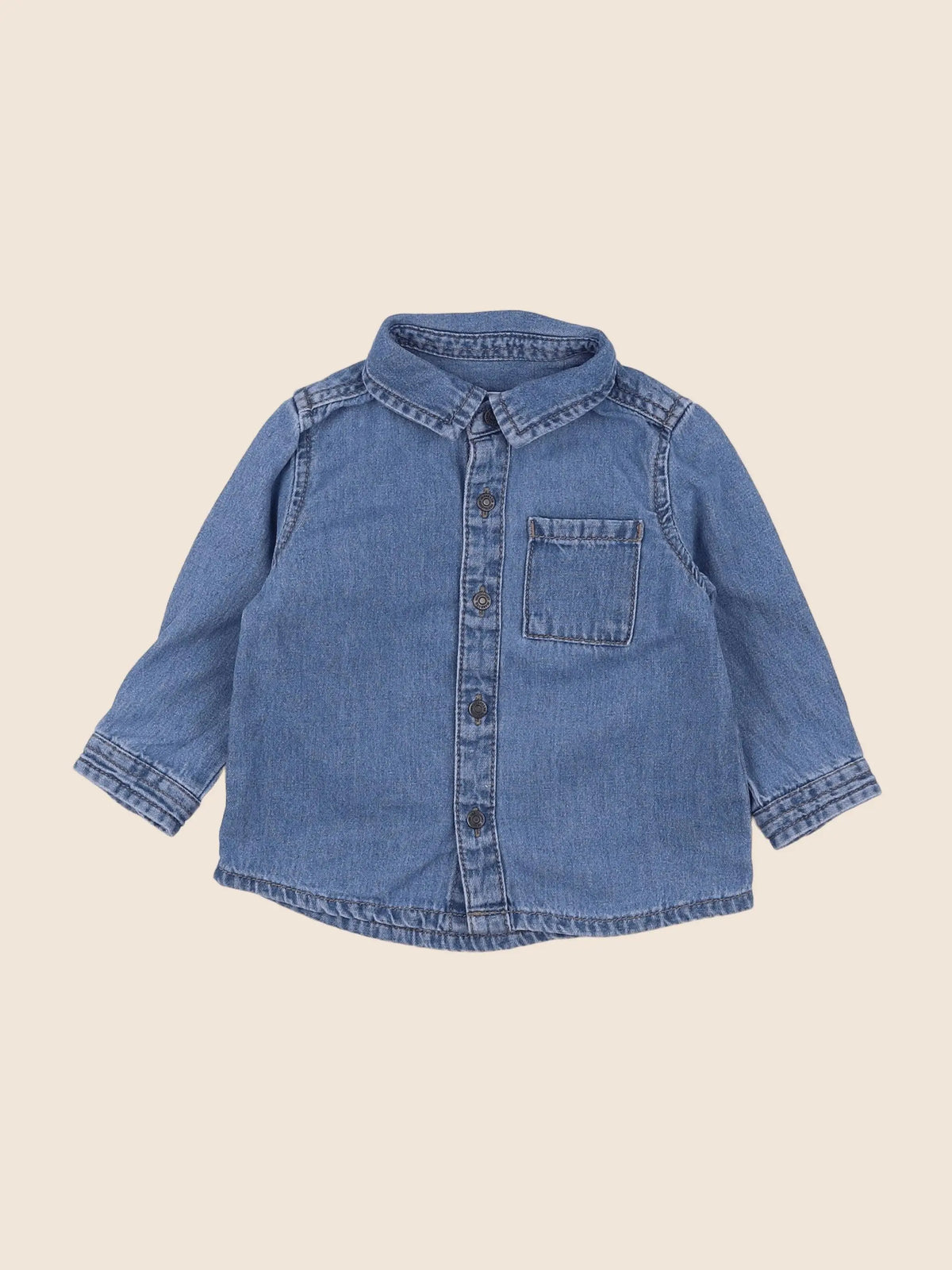 Vertbaudet - chemise bleu - 12 mois