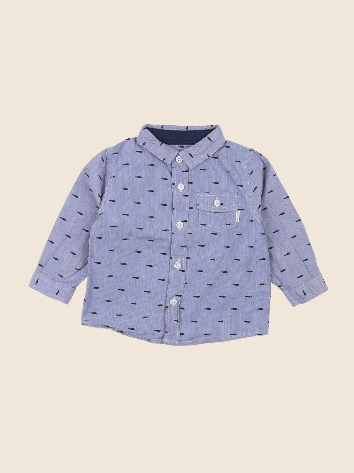 Vertbaudet - chemise bleu - 12 mois
