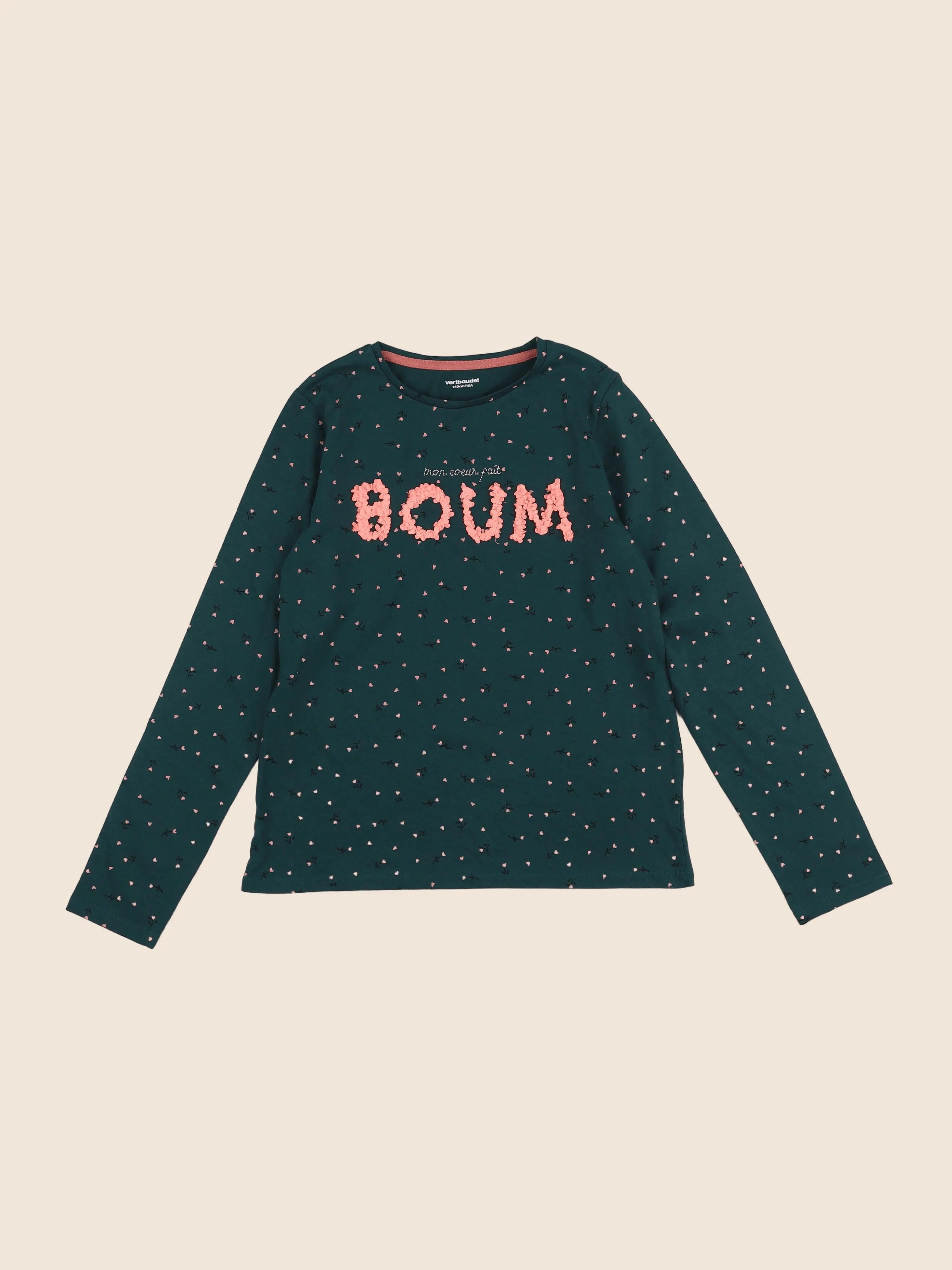 Vertbaudet - tee-shirt vert - 10 ans
