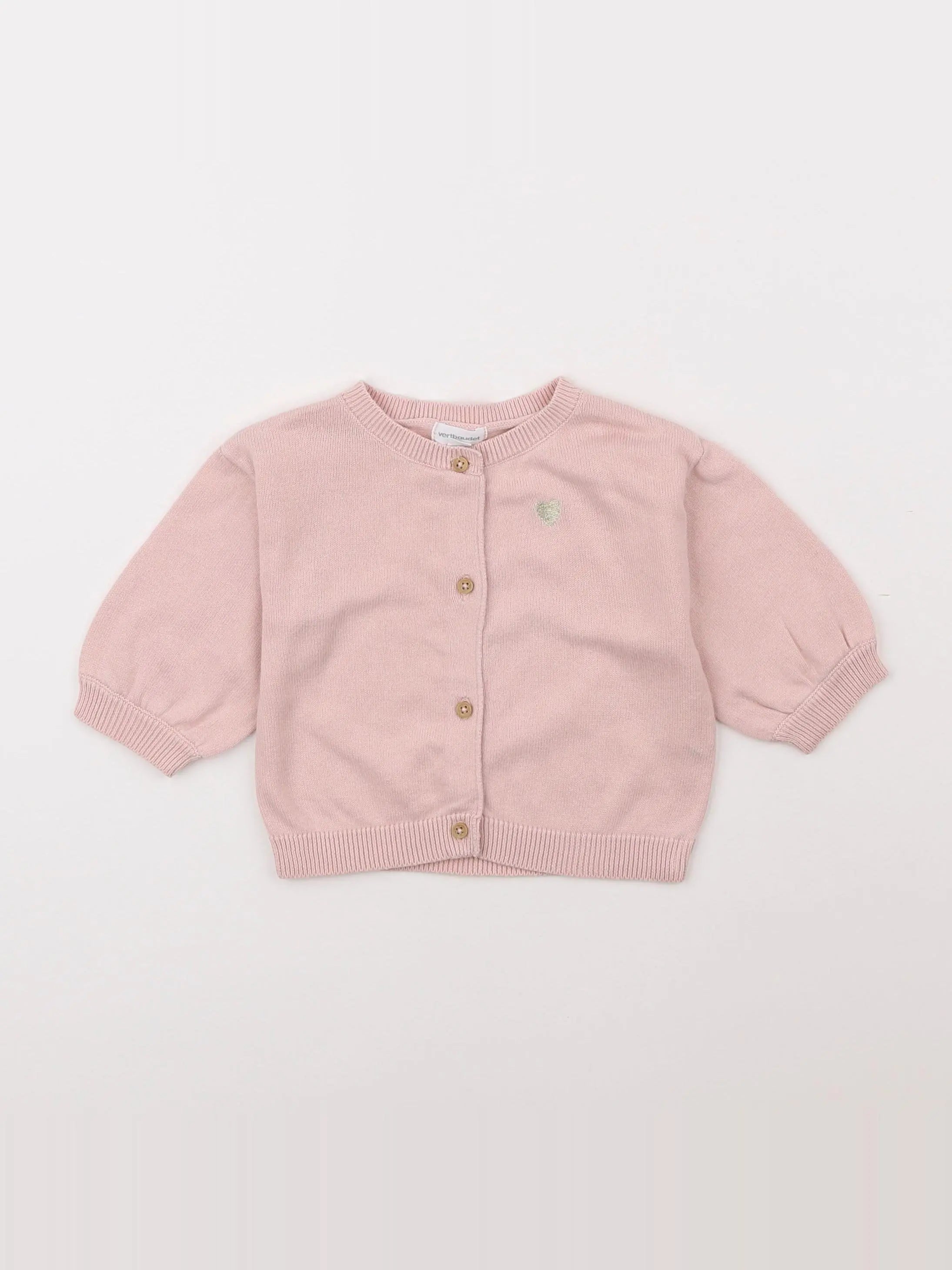 Vertbaudet - gilet rose - 6 mois