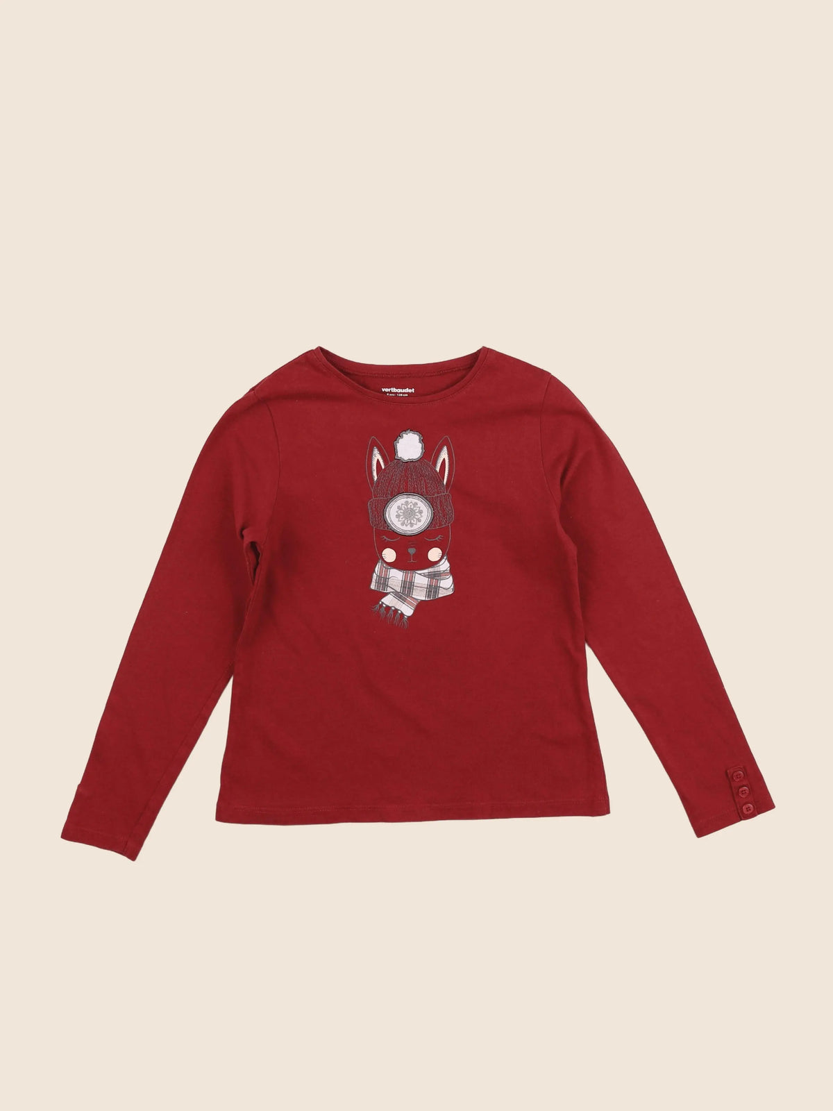 Vertbaudet - tee-shirt rouge - 8 ans