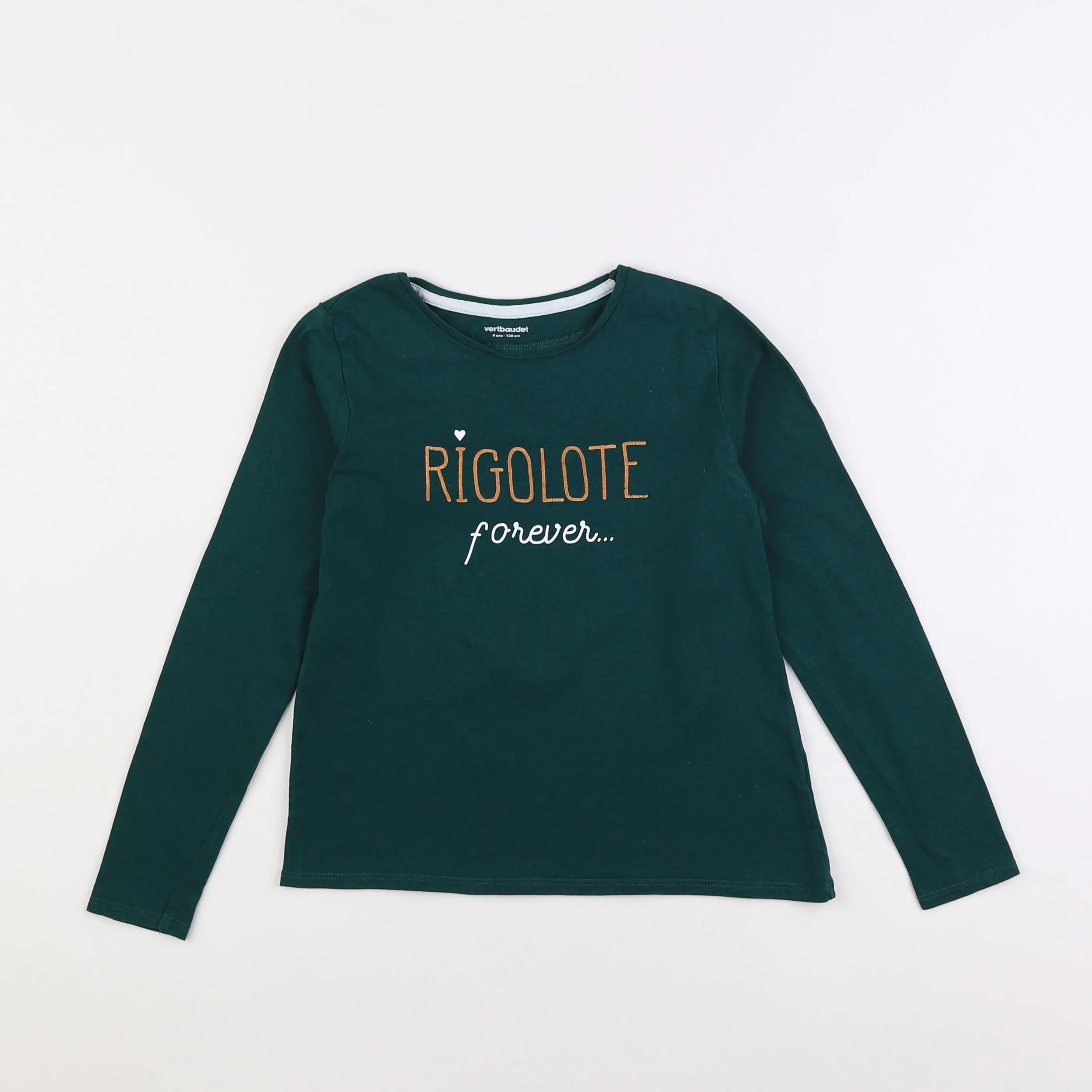 Vertbaudet - tee-shirt vert - 8 ans