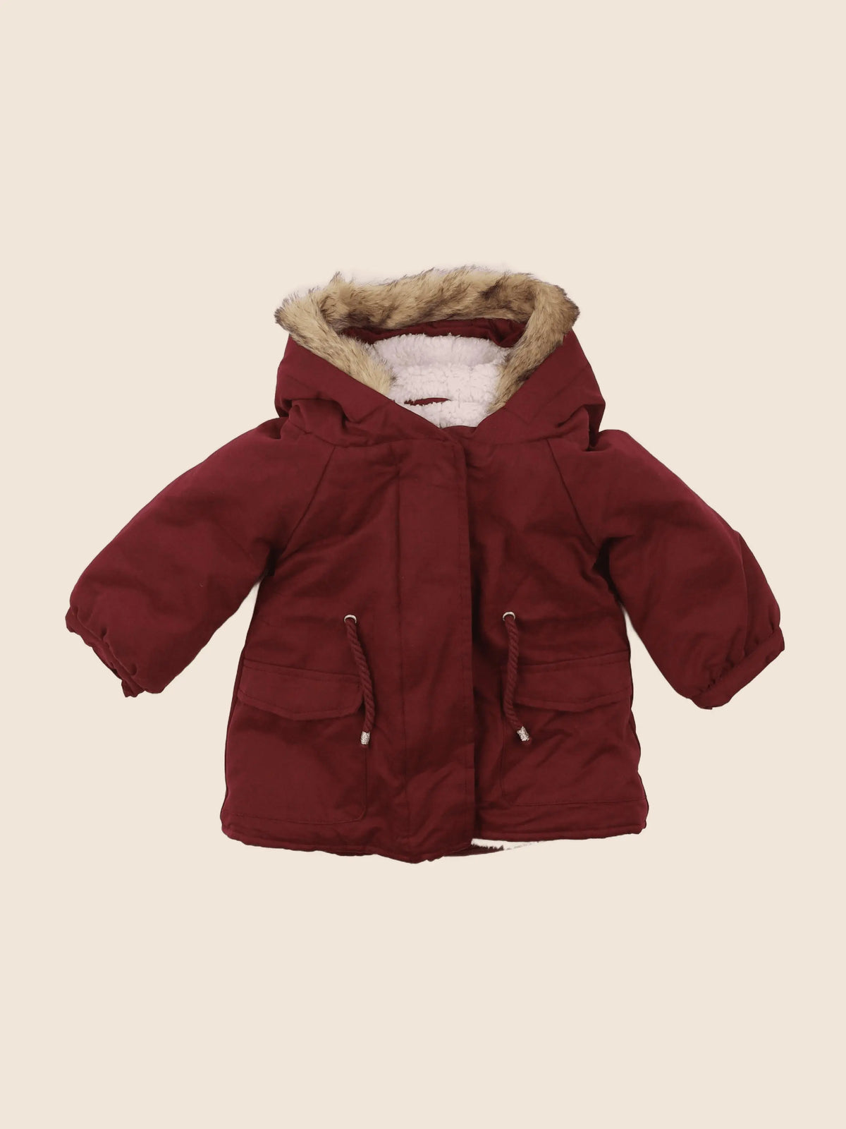 Vertbaudet - manteau rouge - 9 mois
