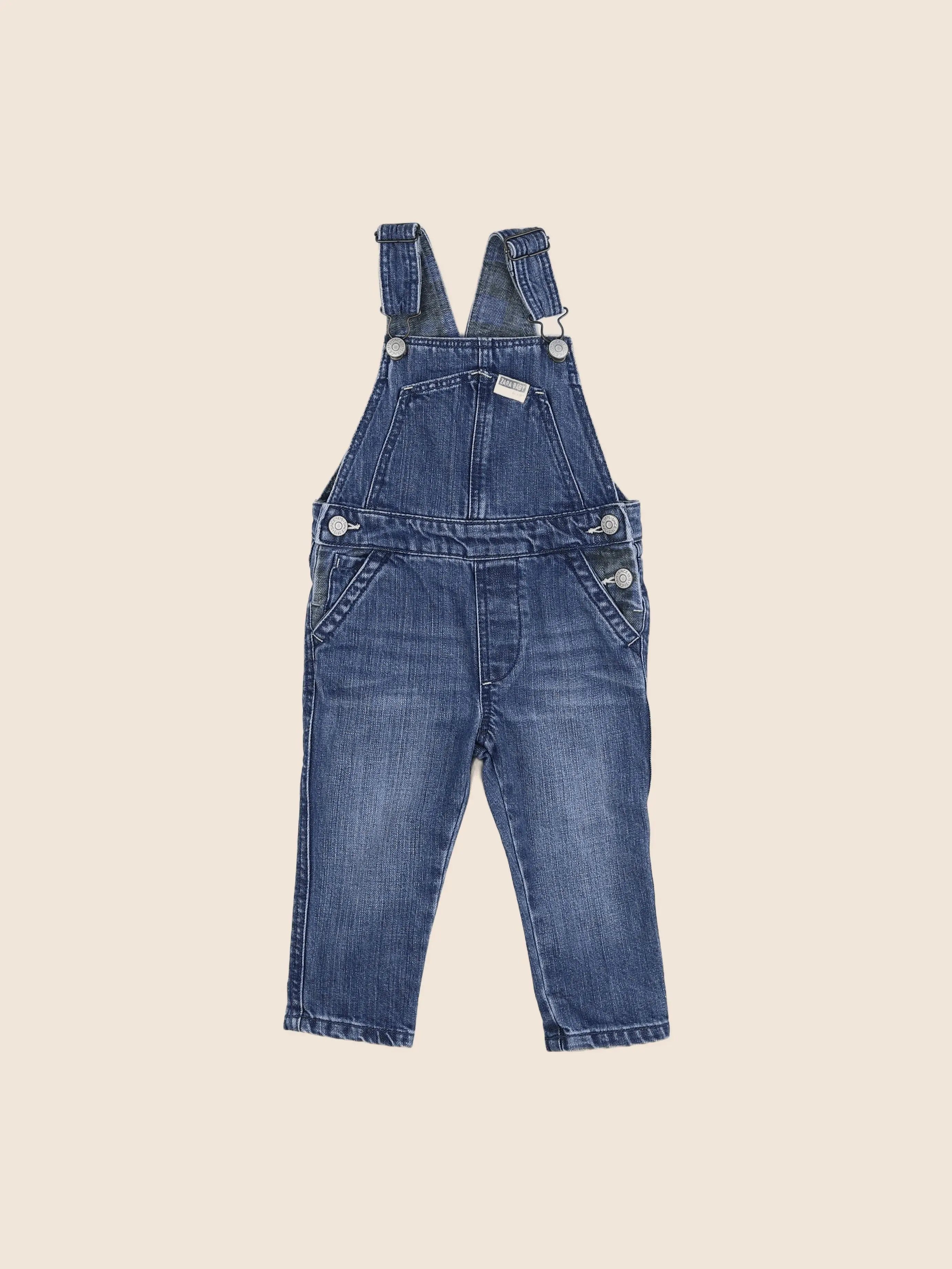 Zara - salopette bleu - 9/12 mois