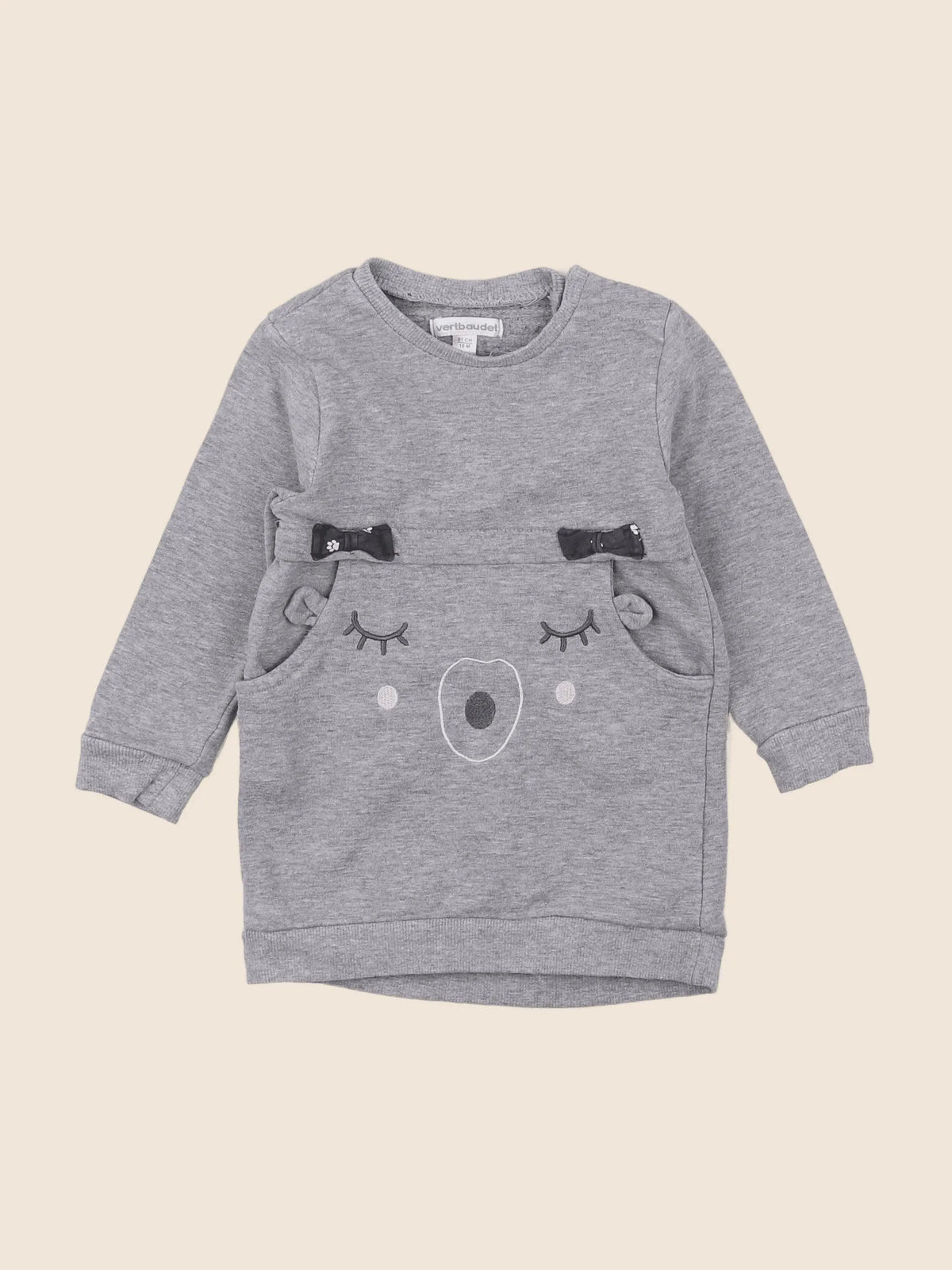 Vertbaudet - robe gris - 18 mois