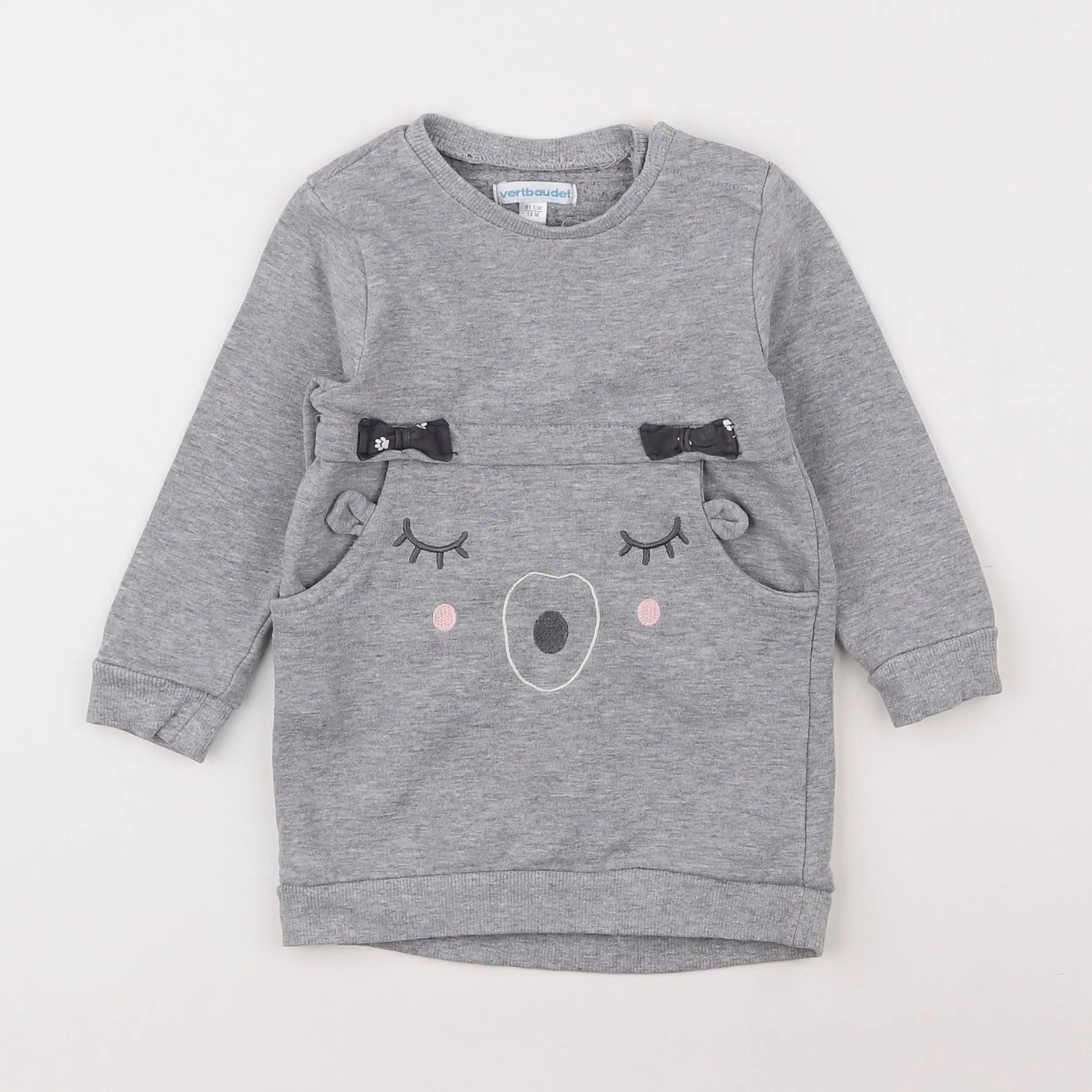 Vertbaudet - robe gris - 18 mois