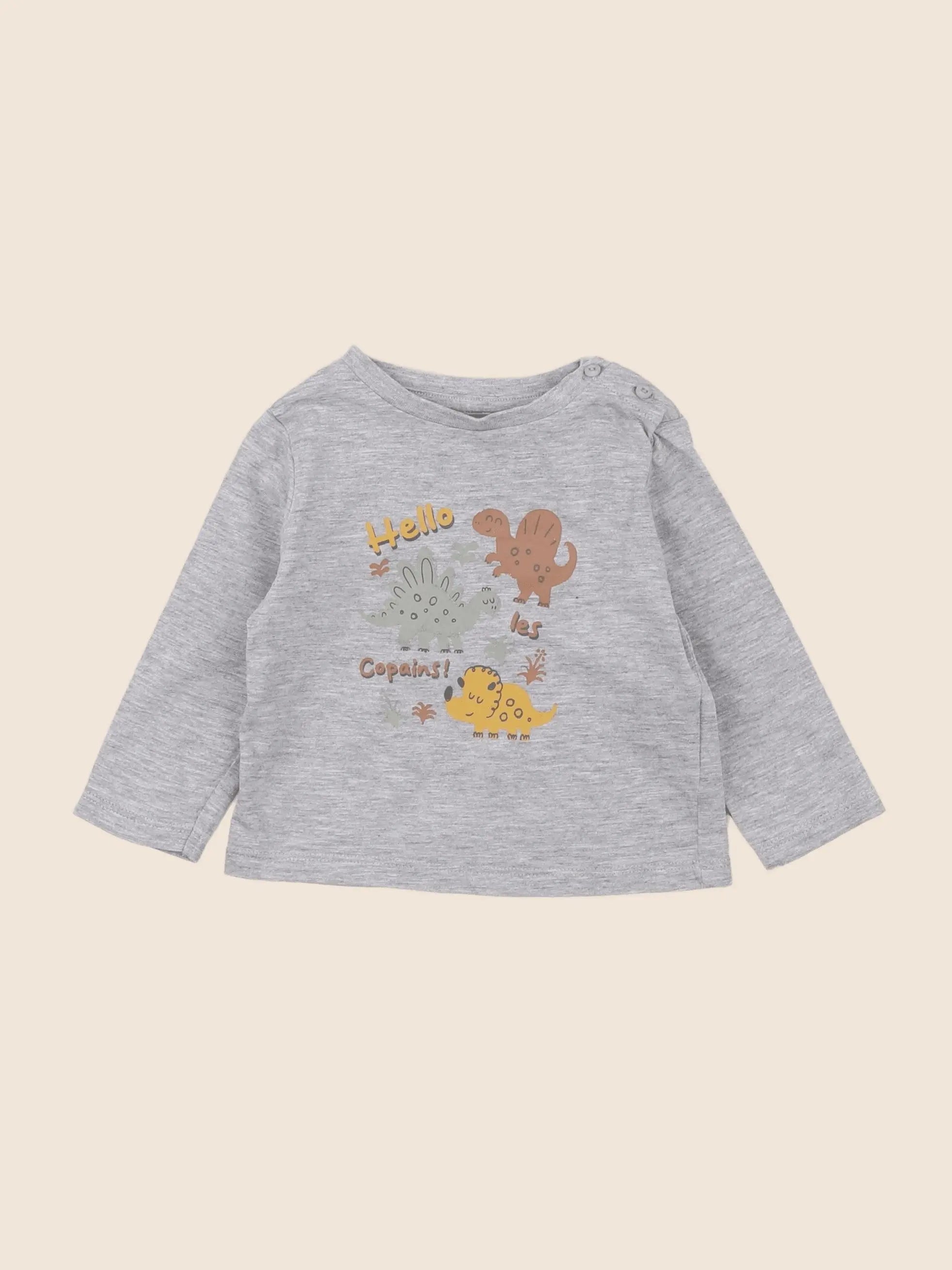 Vertbaudet - tee-shirt gris - 6 mois