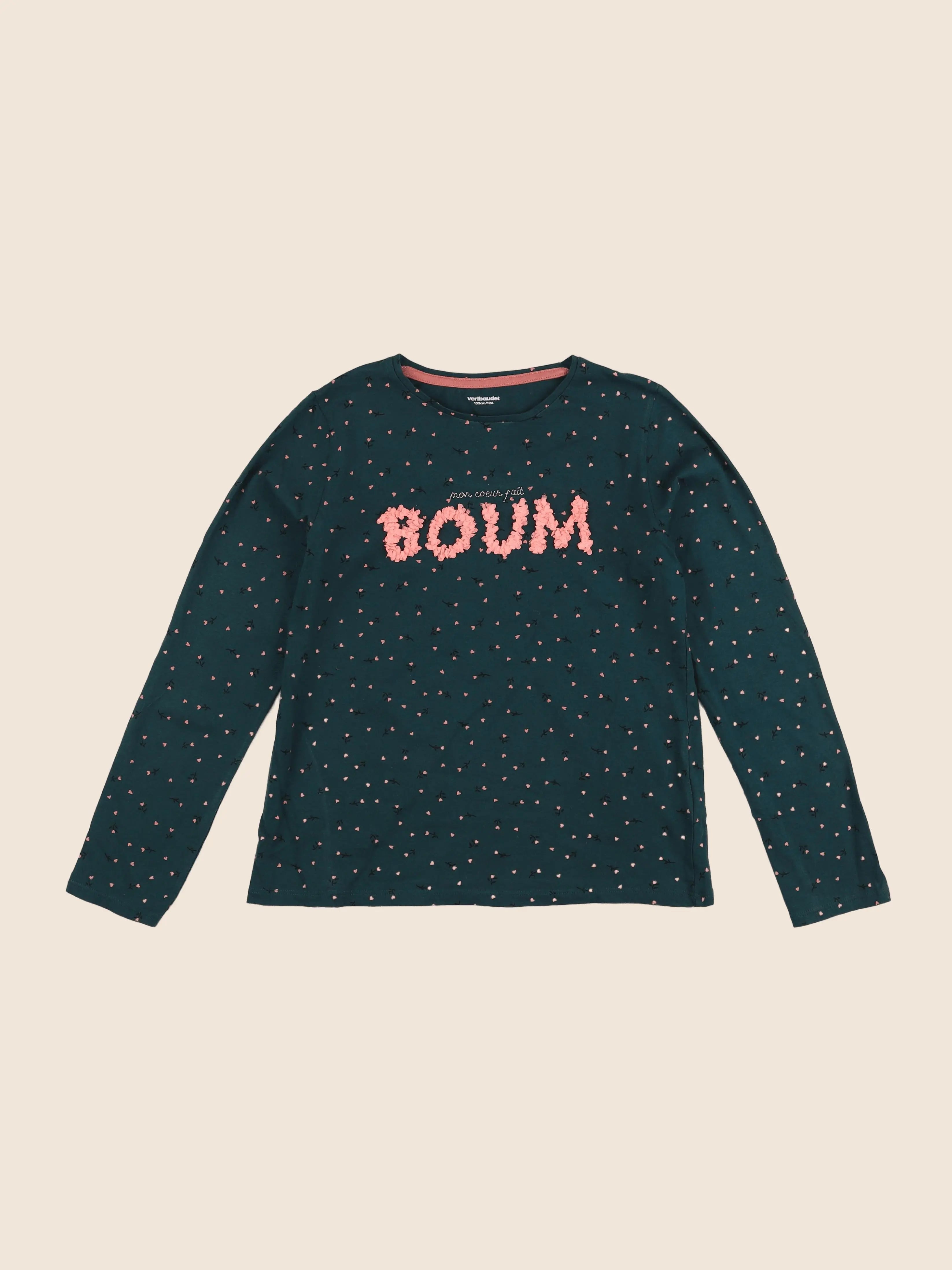 Vertbaudet - tee-shirt vert - 12 ans