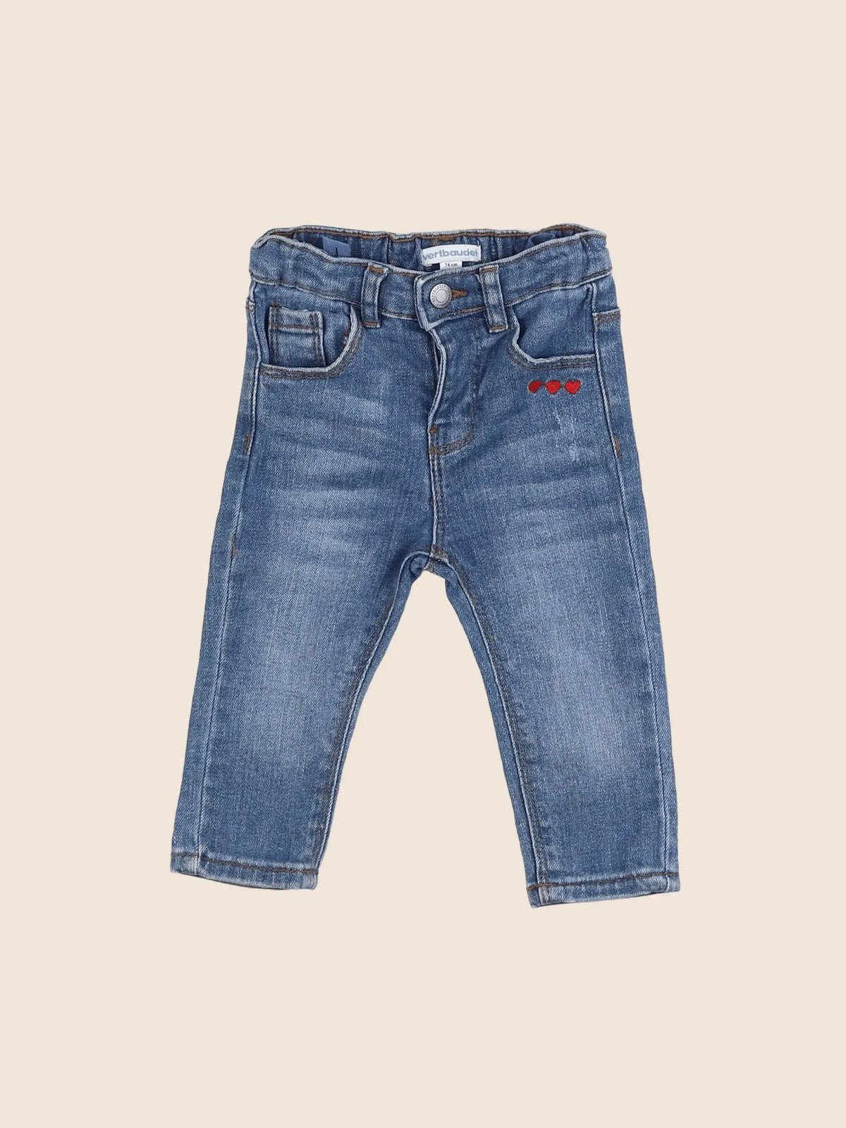 Vertbaudet - jean bleu - 12 mois