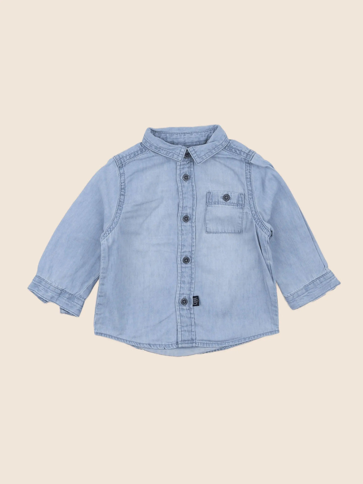 Vertbaudet - chemise bleu - 9 mois