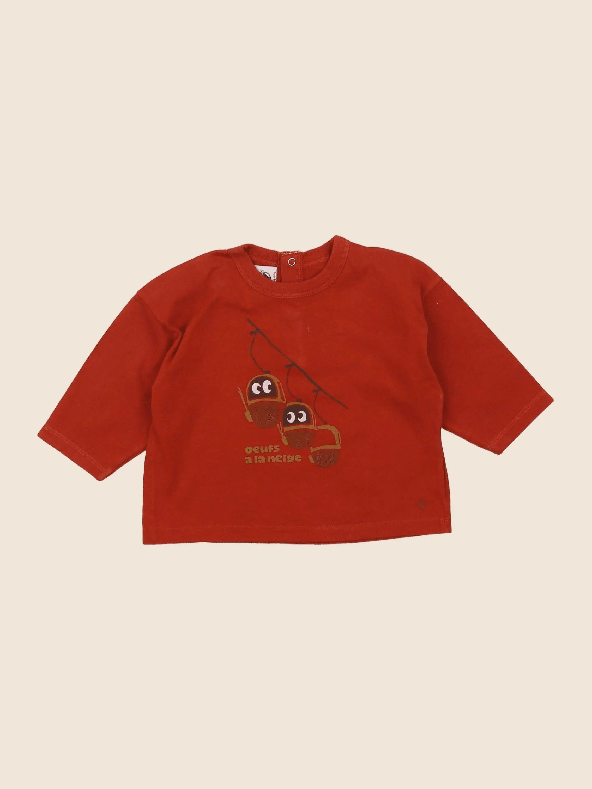 Petit Bateau - tee-shirt orange - 6 mois