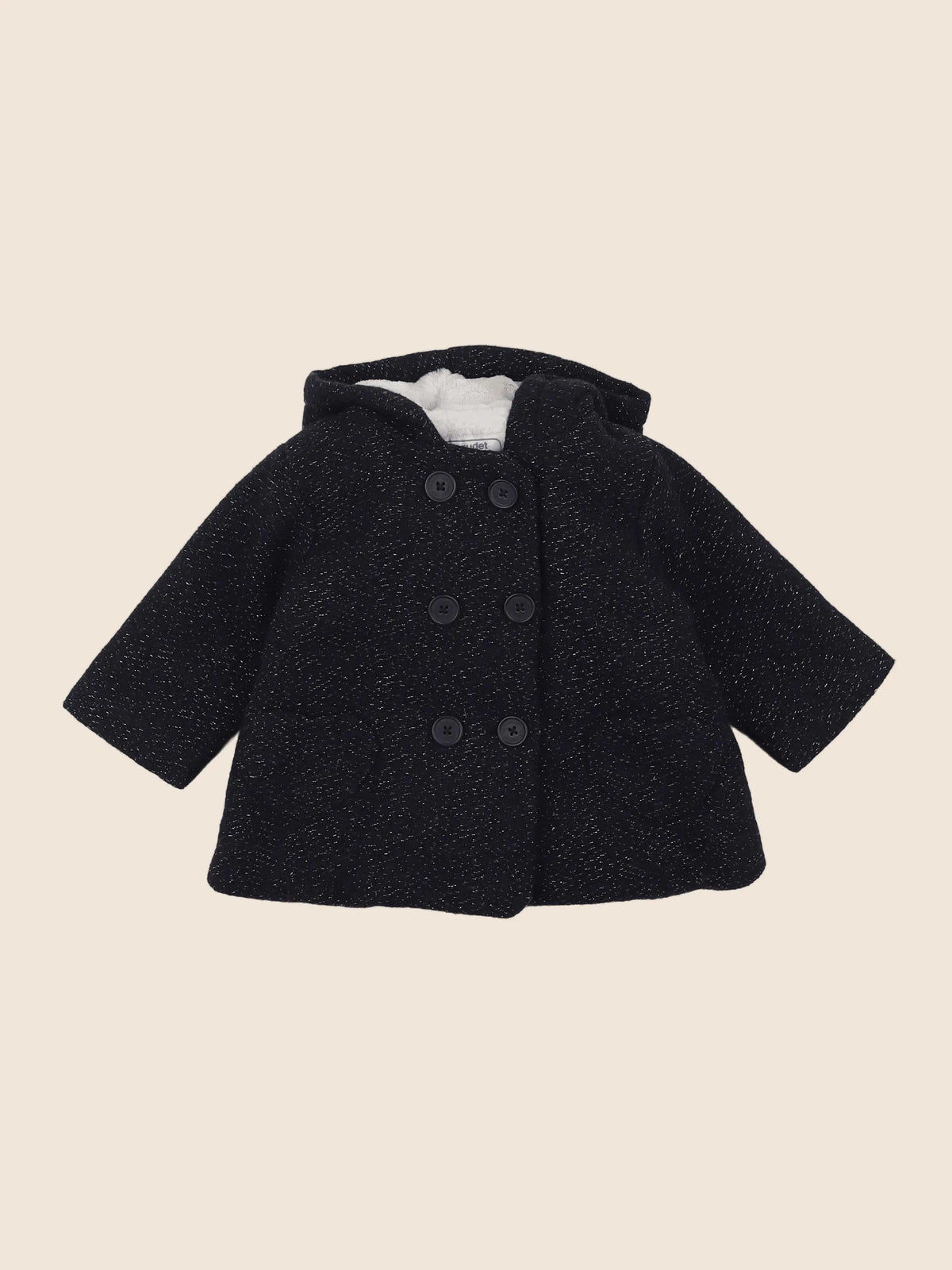 Vertbaudet - manteau bleu, argent - 6 mois