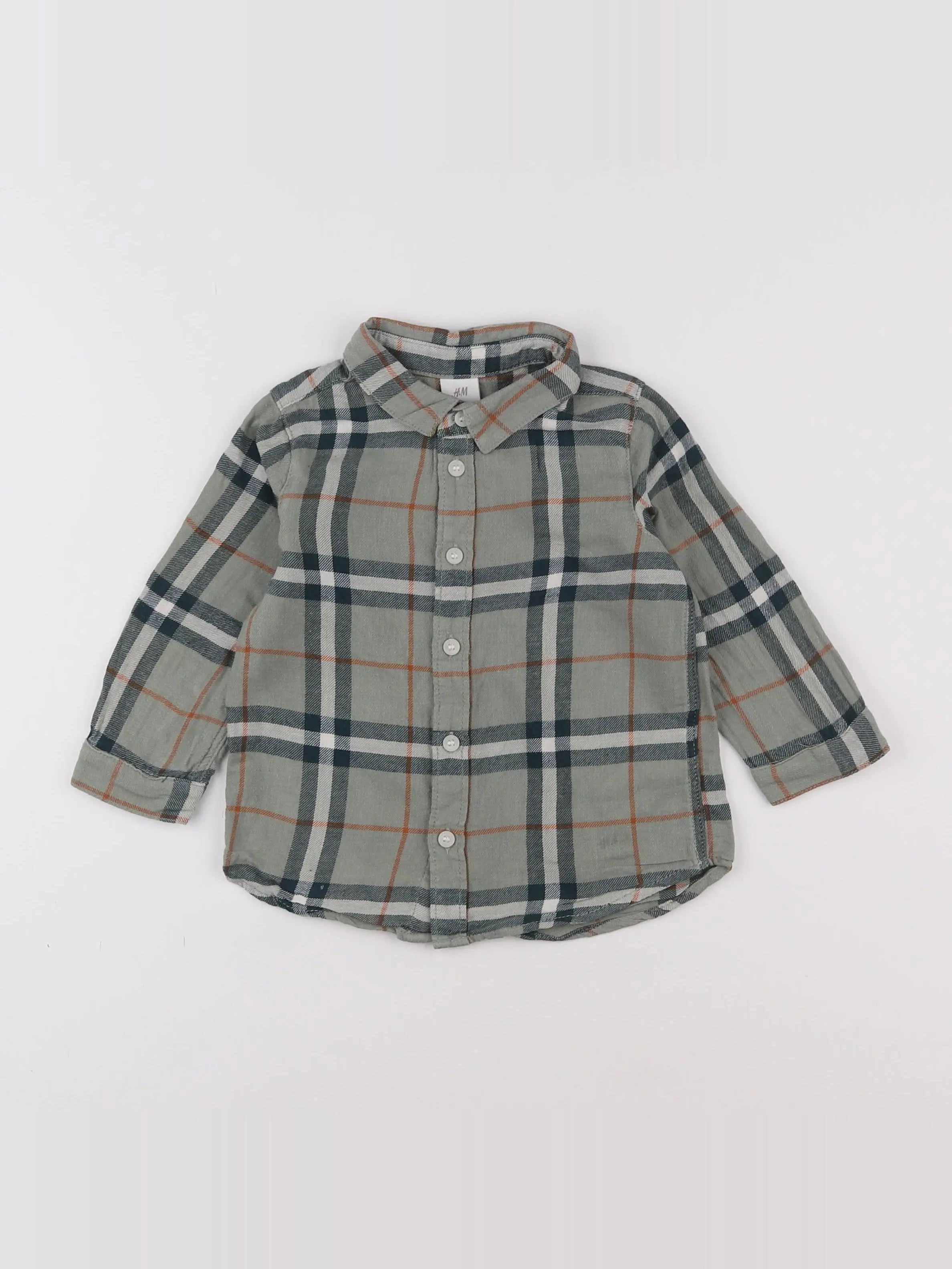 H&M - chemise vert - 12/18 mois